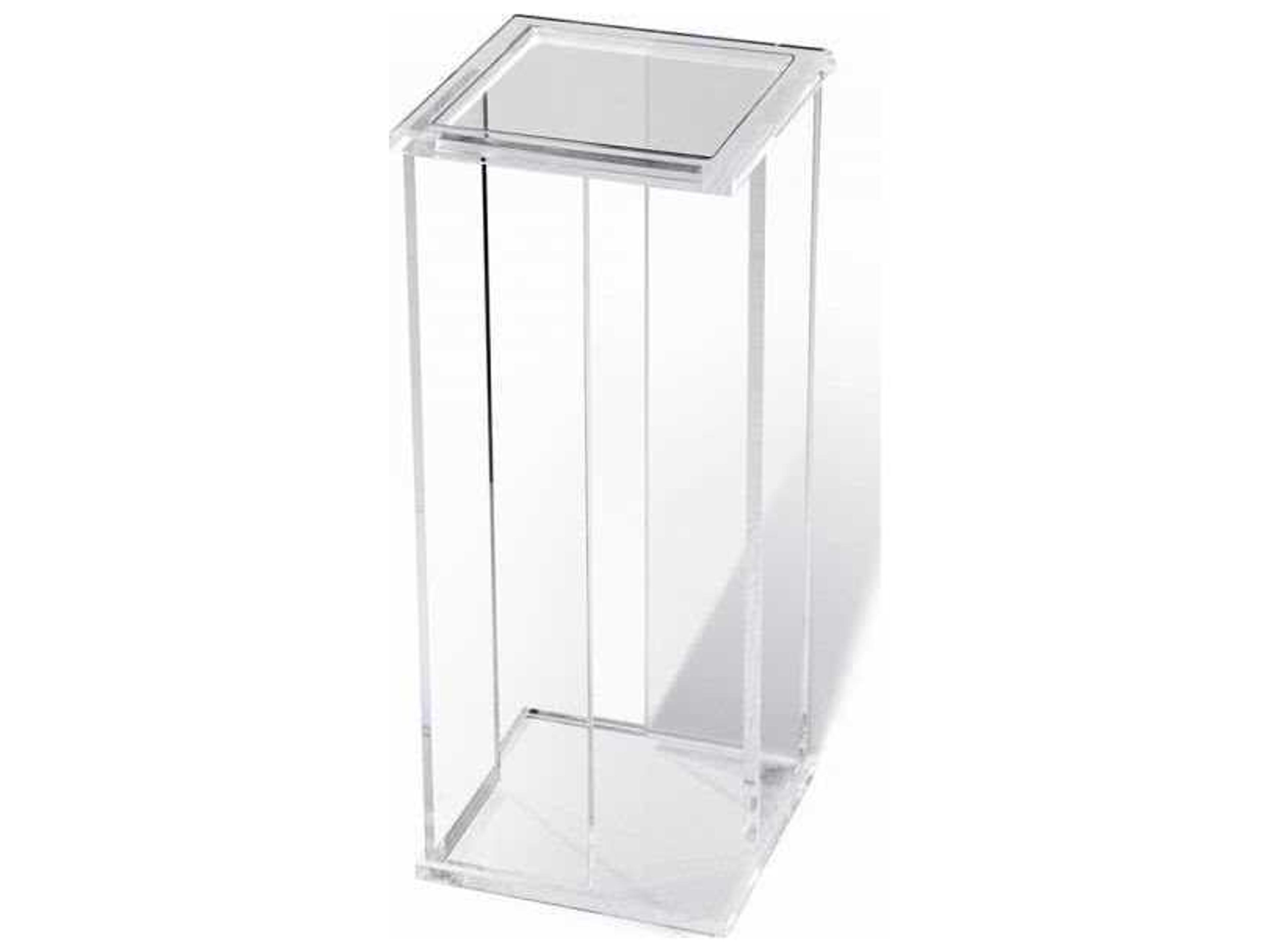 9" Square Clear Glass End Table