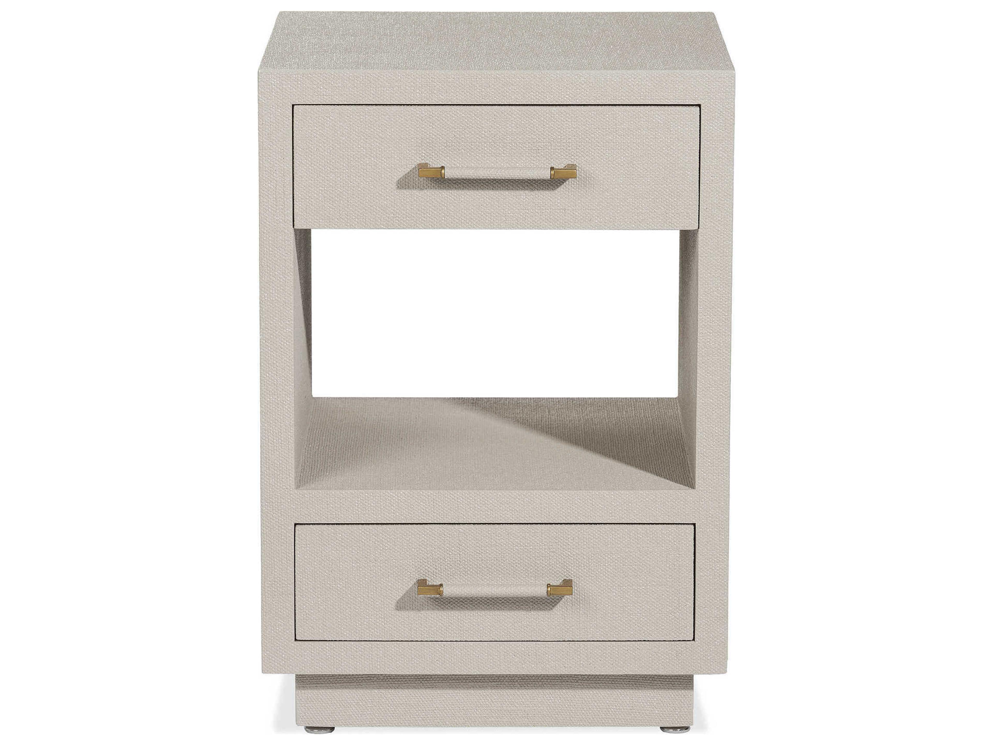 Interlude Home Taylor 2-Drawers Beige Chest Nightstand