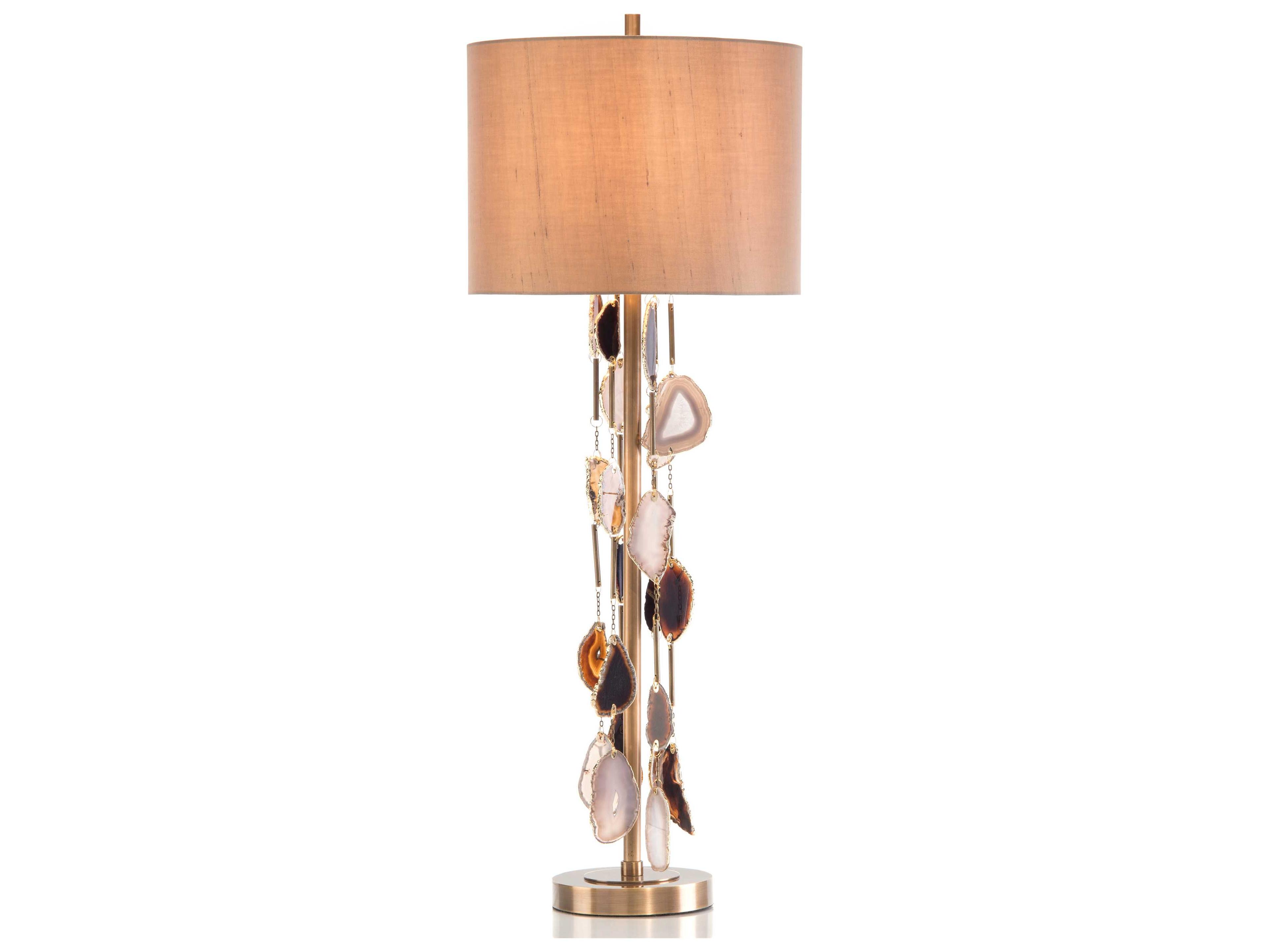 John Richard Mark McDowell Falling Agate Brass Buffet Lamp