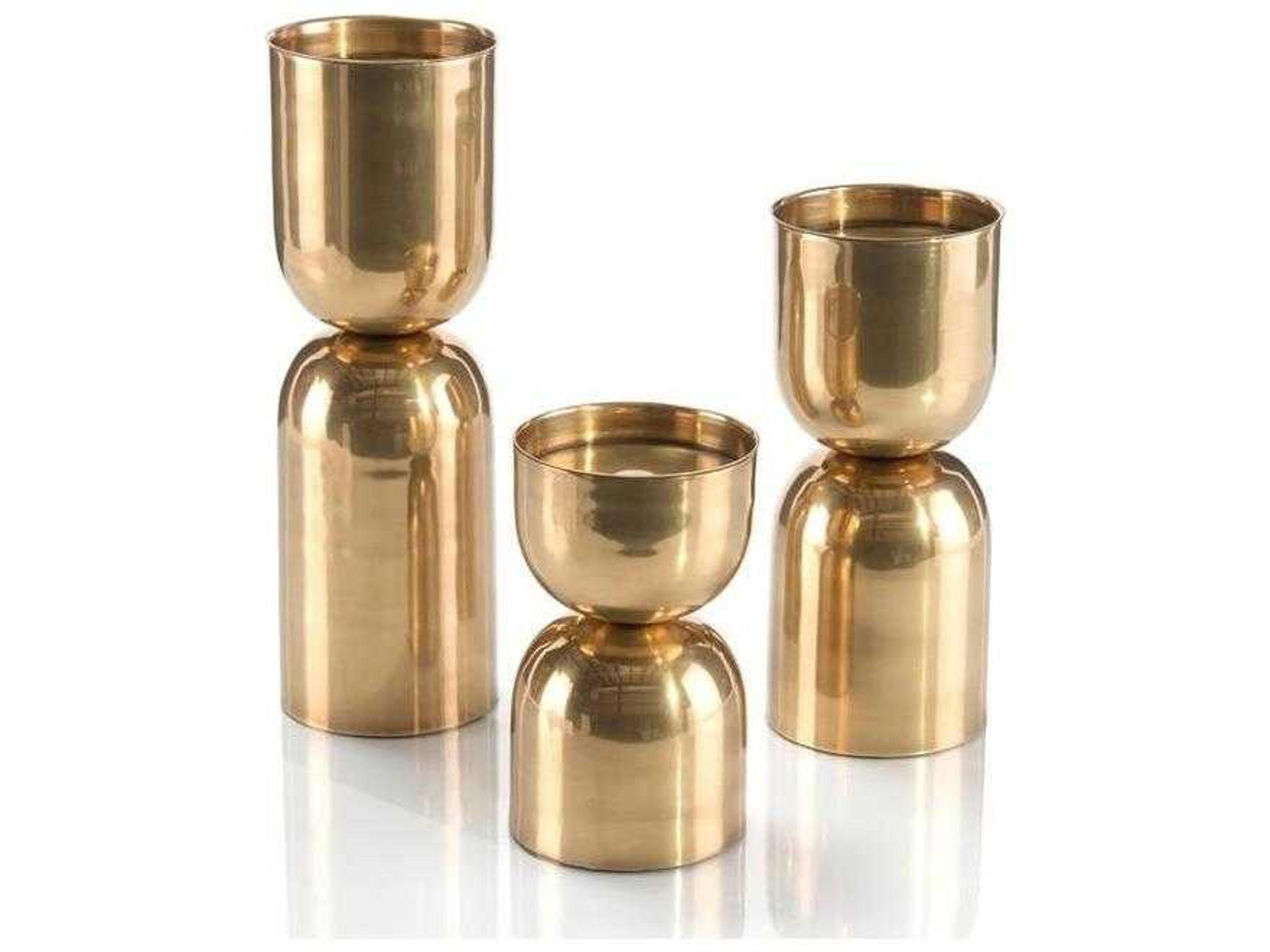 Accent Antique Brass Candle Holder Set of 3