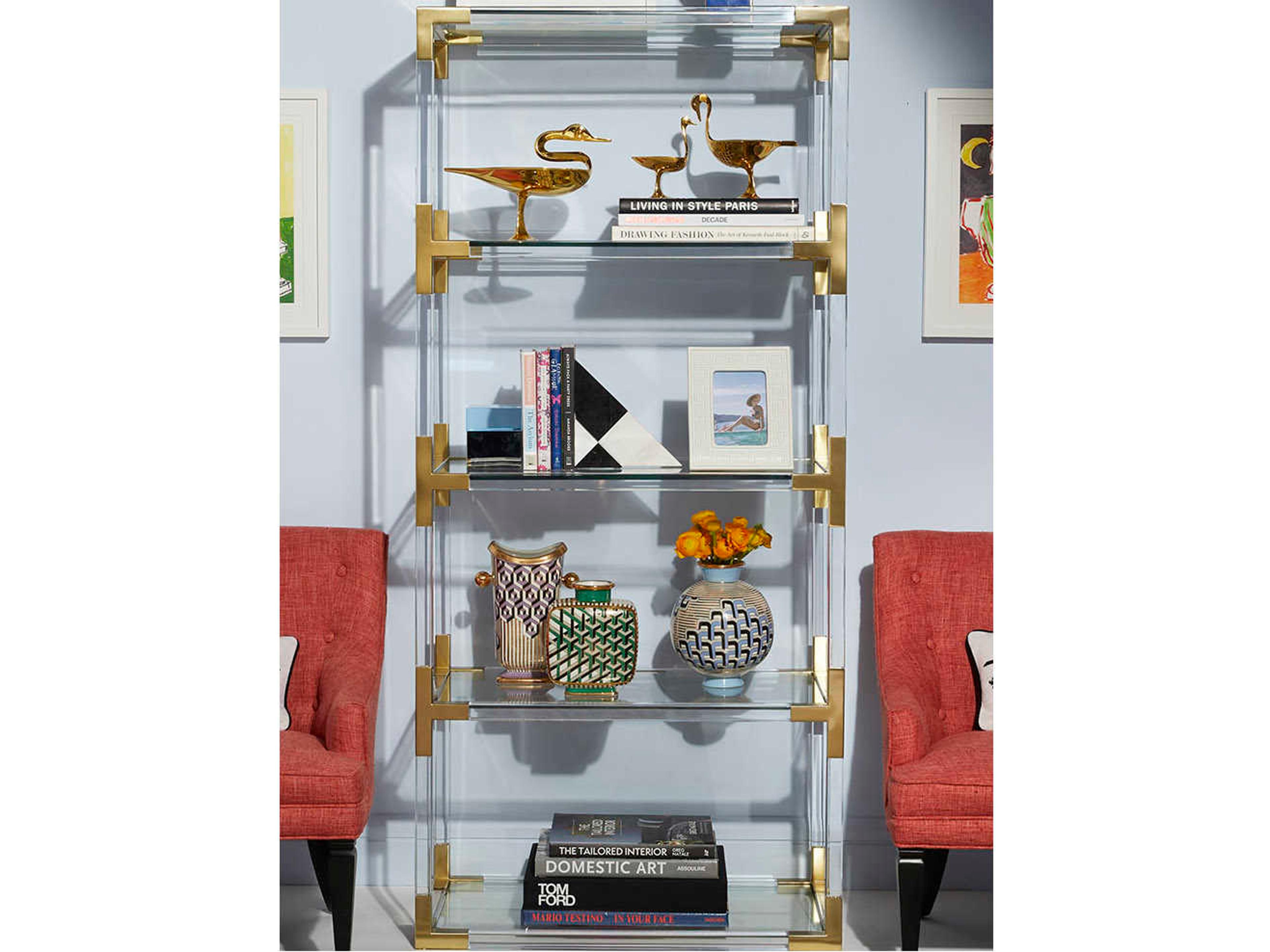 Jonathan Adler Jacques Clear / Brass Etagere