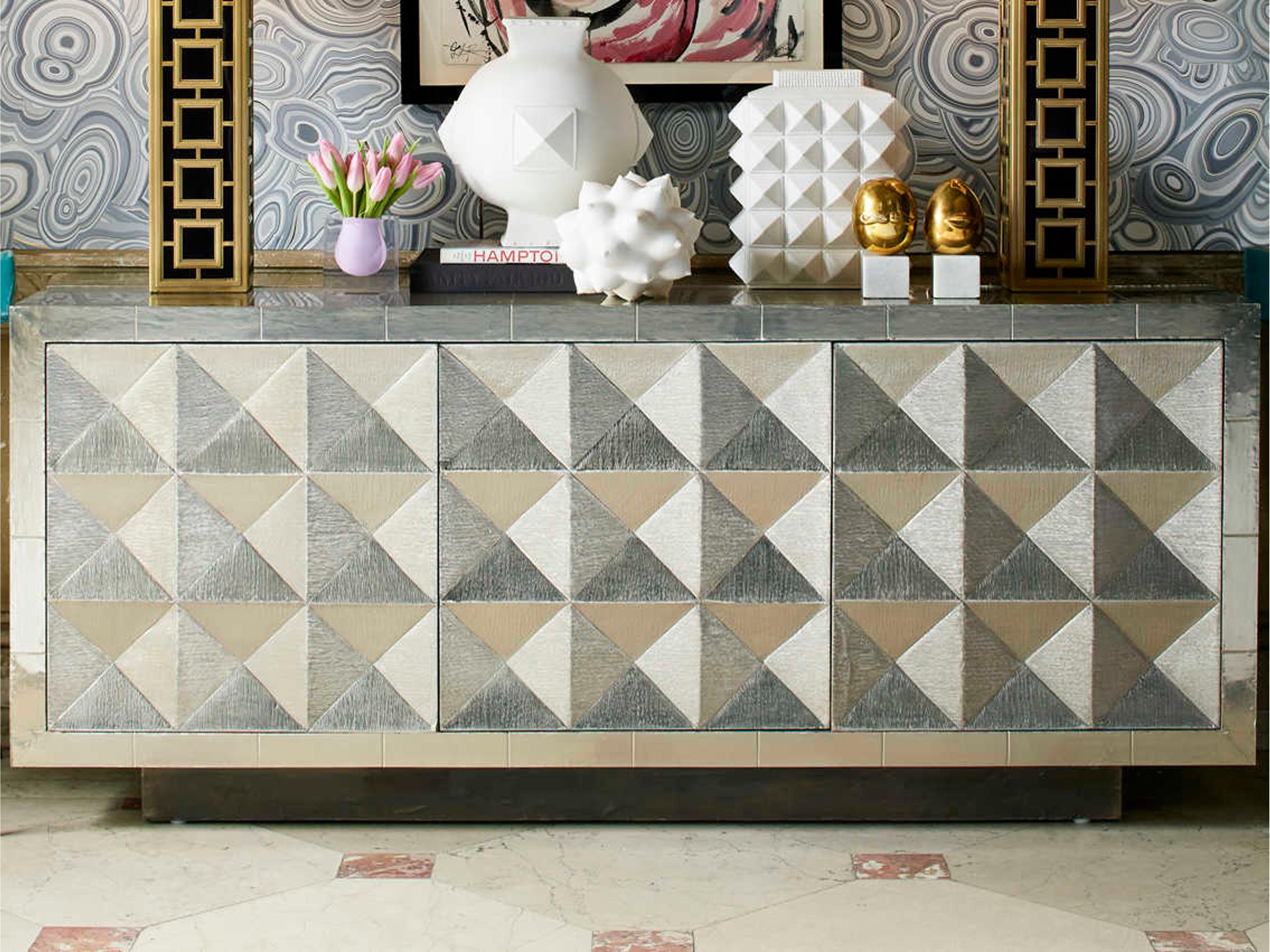 Jonathan Adler Talitha 70" Nickel Credenza Sideboard