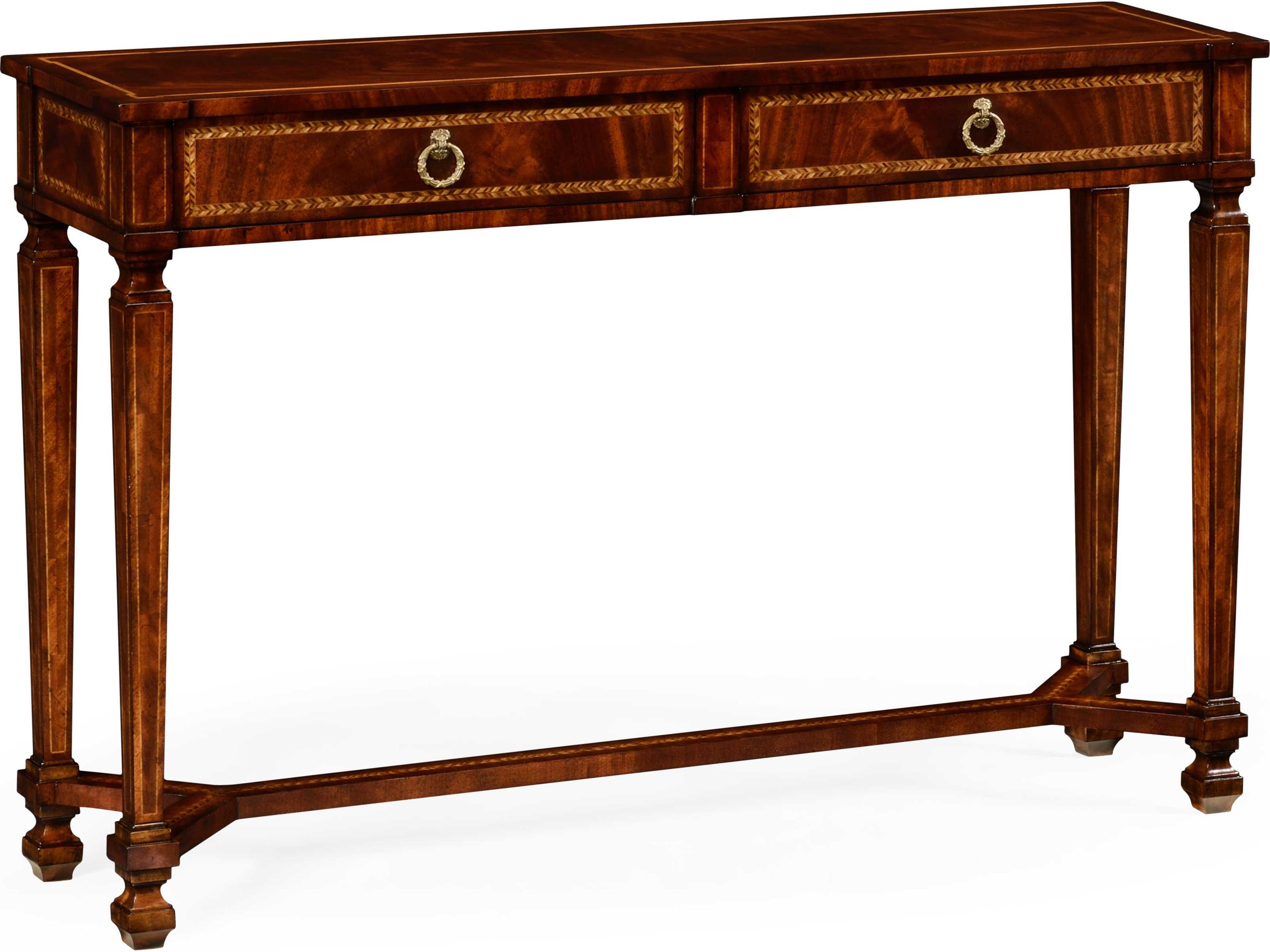 Jc Traditional Rectangular Wood Antique Mahogany Console Table