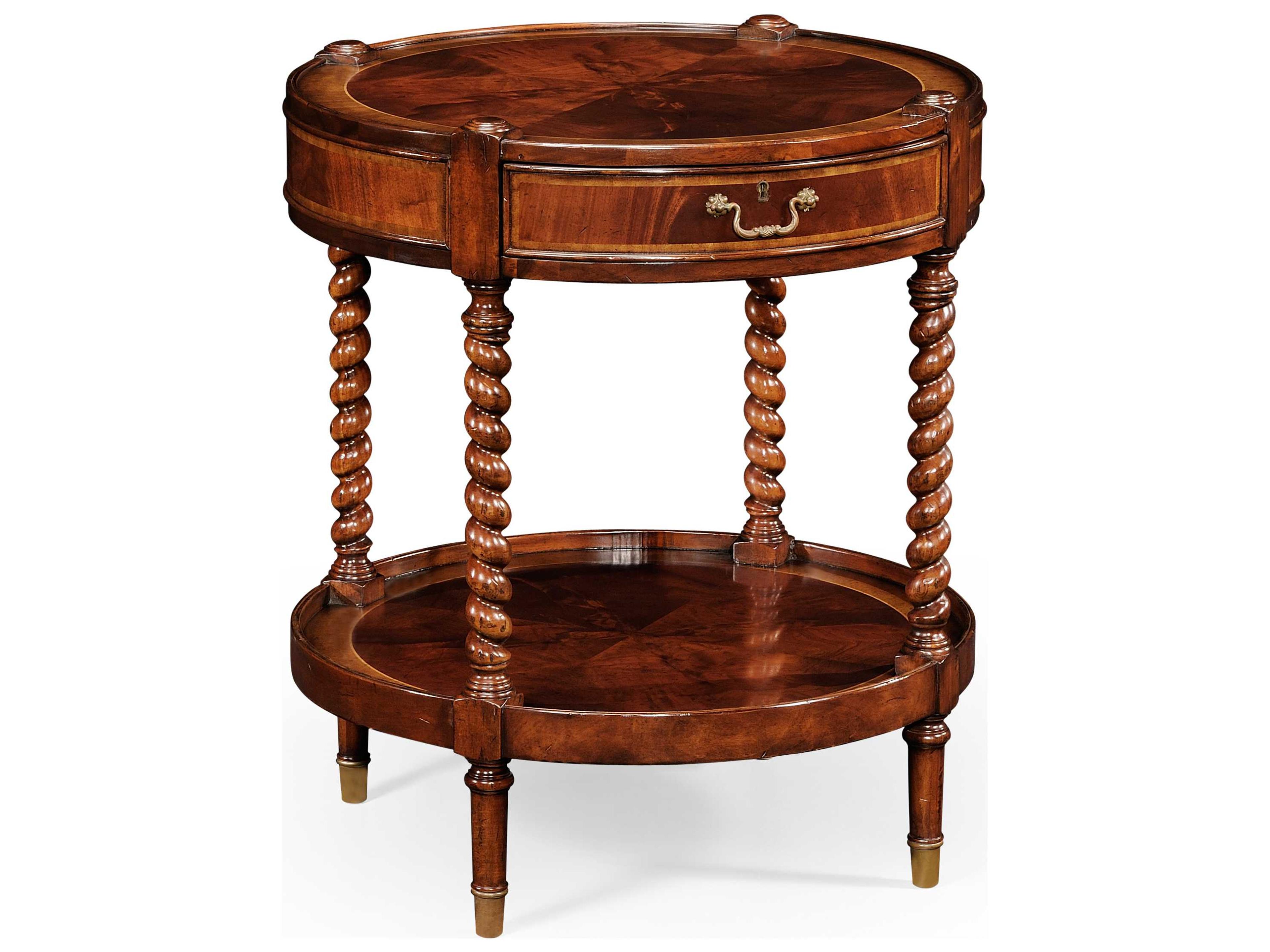 Jonathan Charles Jc Traditional Round Wood Antique Mahogany End Table