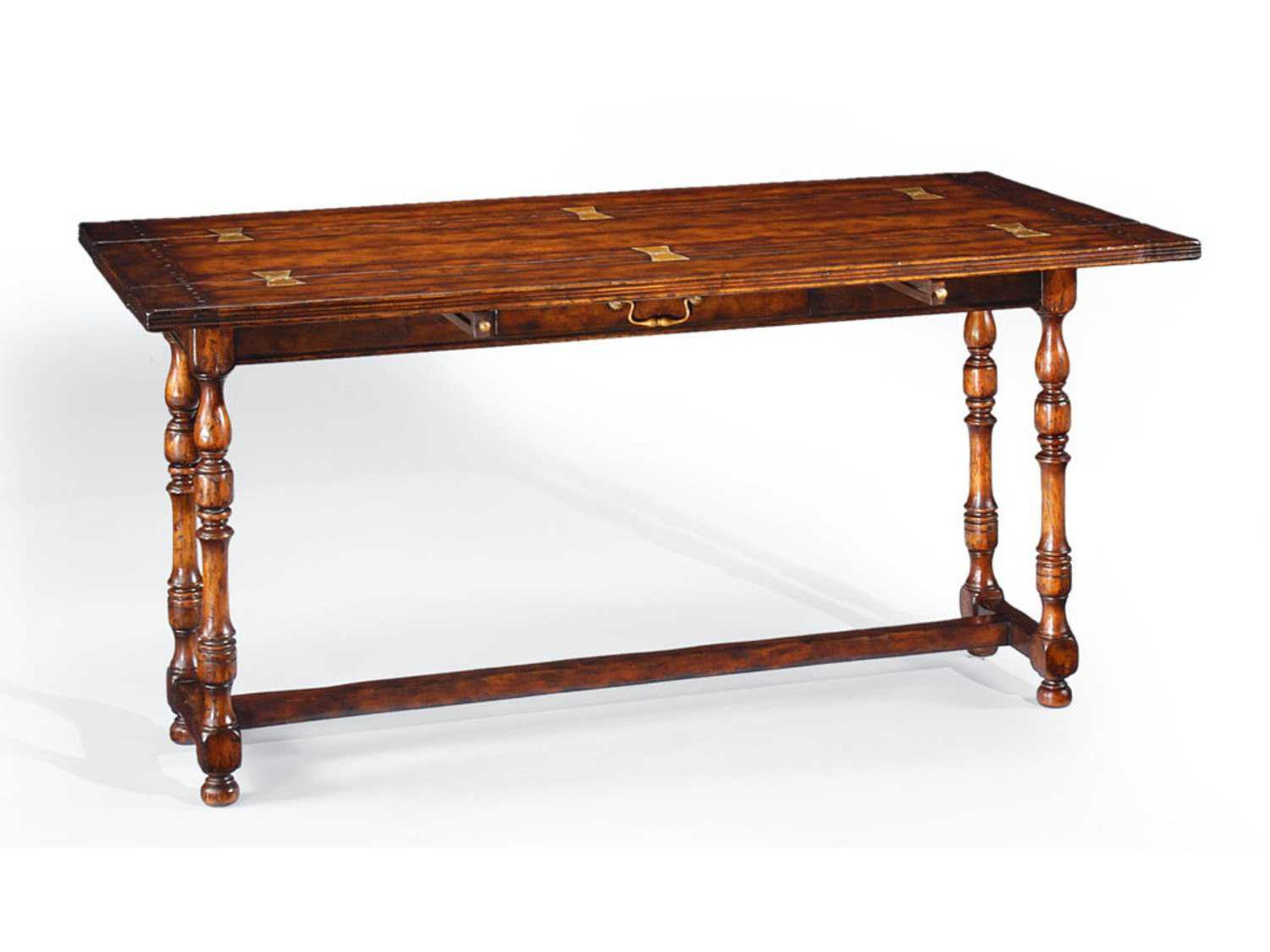 Jc Casual Rectangular Wood Walnut Country Distressed Console Table