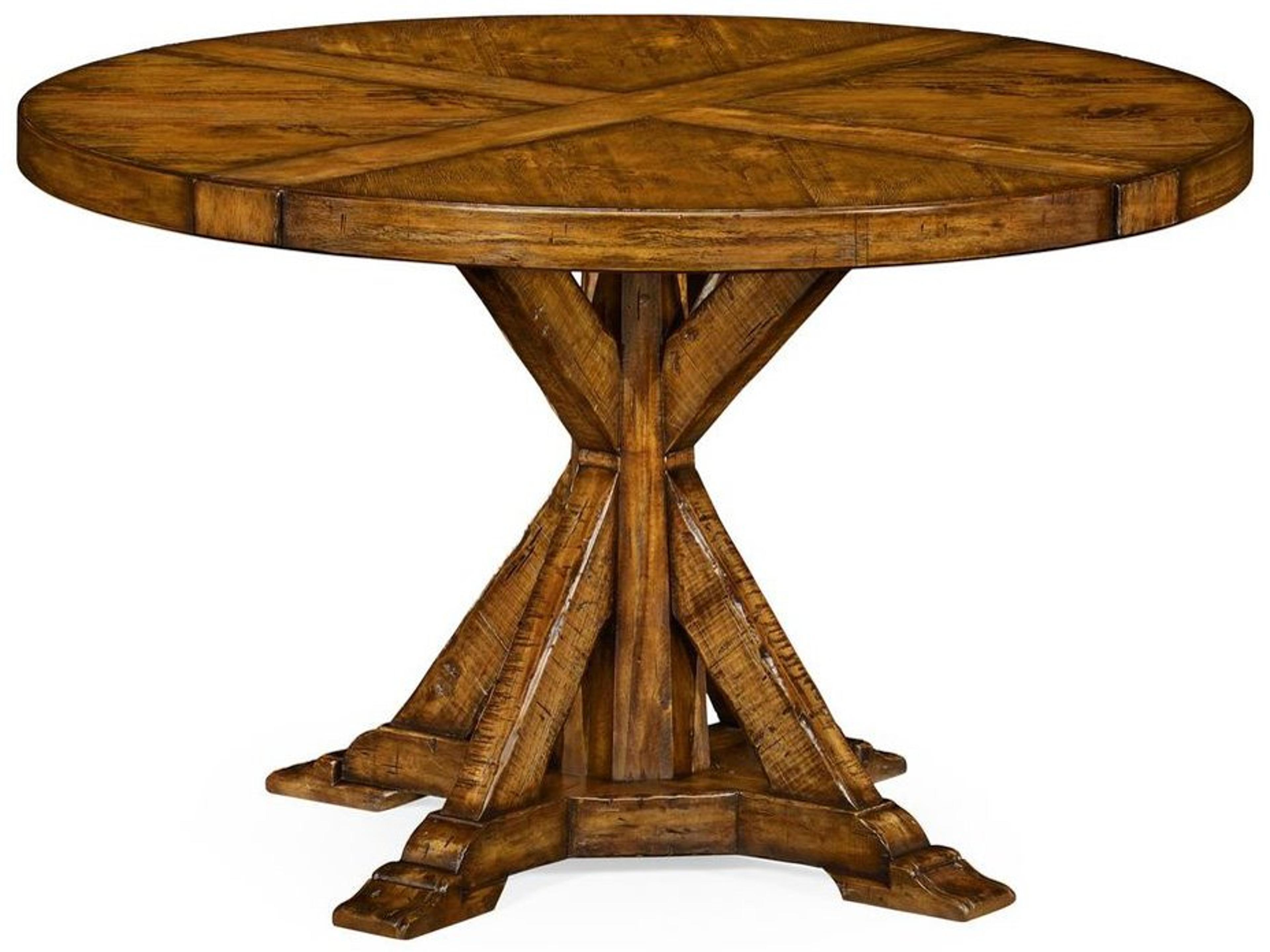 Jonathan Charles Jc Casual Accents Country Walnut Round Wood Dining Table