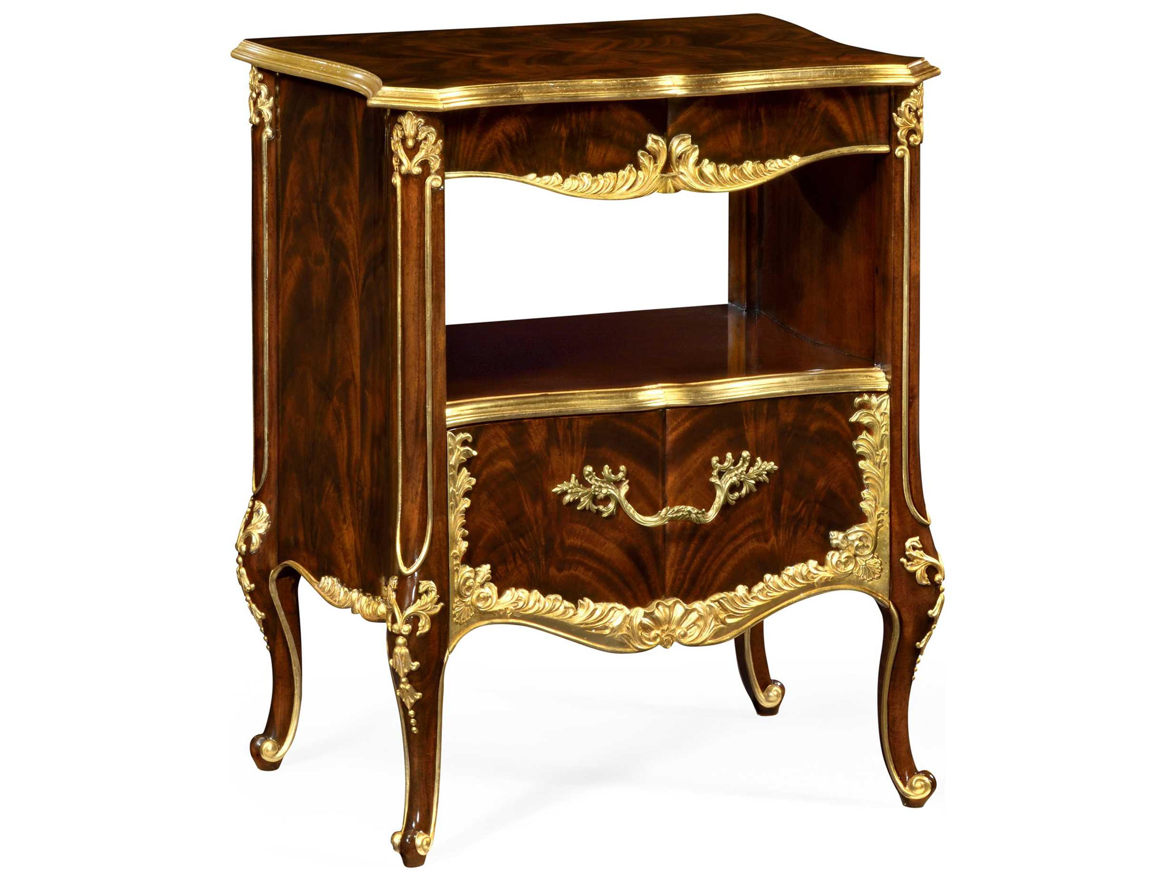 Monte Carlo 1-Drawer Gold Acacia Wood Nightstand