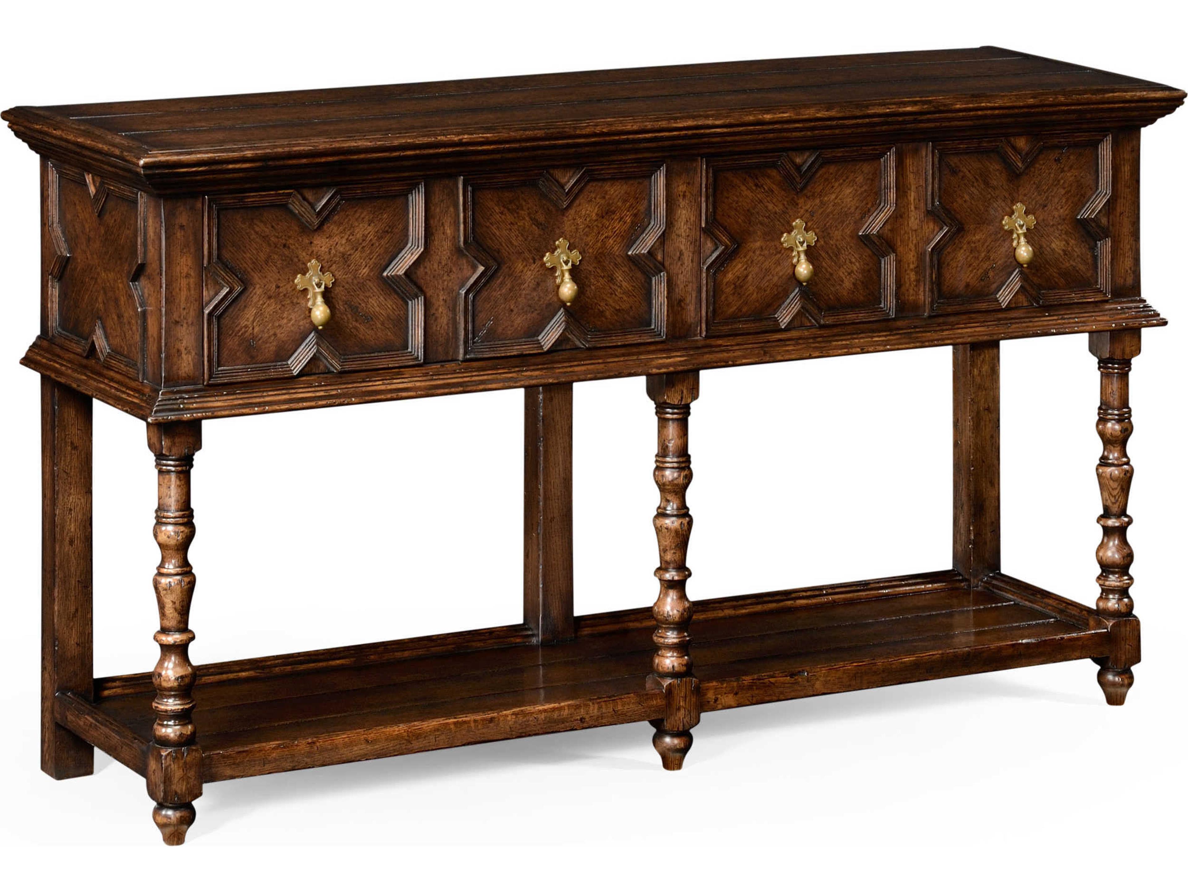 Sherwood Oak Wood Dark Brown Tudor Sideboard