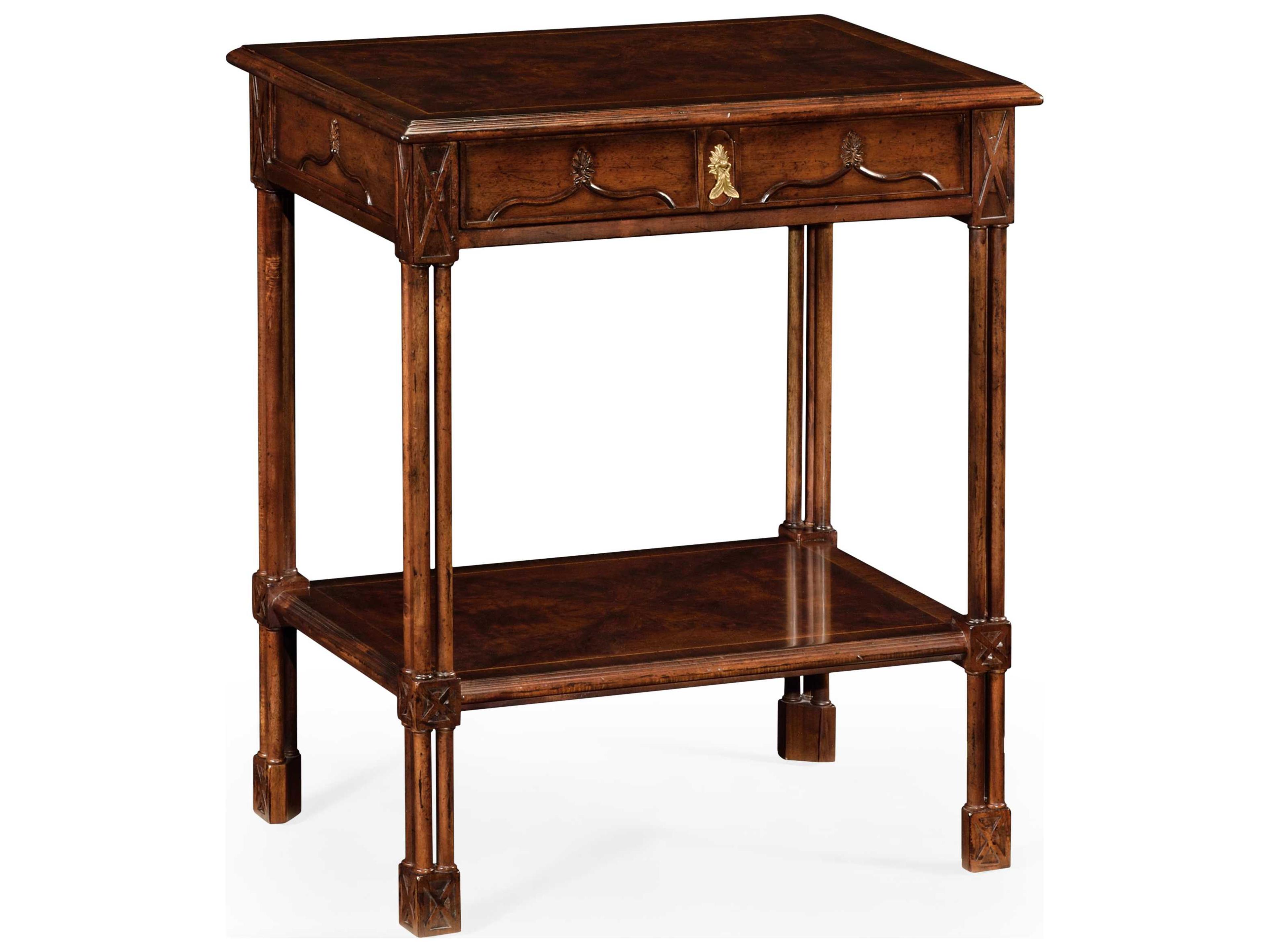 Jonathan Charles Tribeca Rectangular Wood Dark American Crotch Walnut End Table