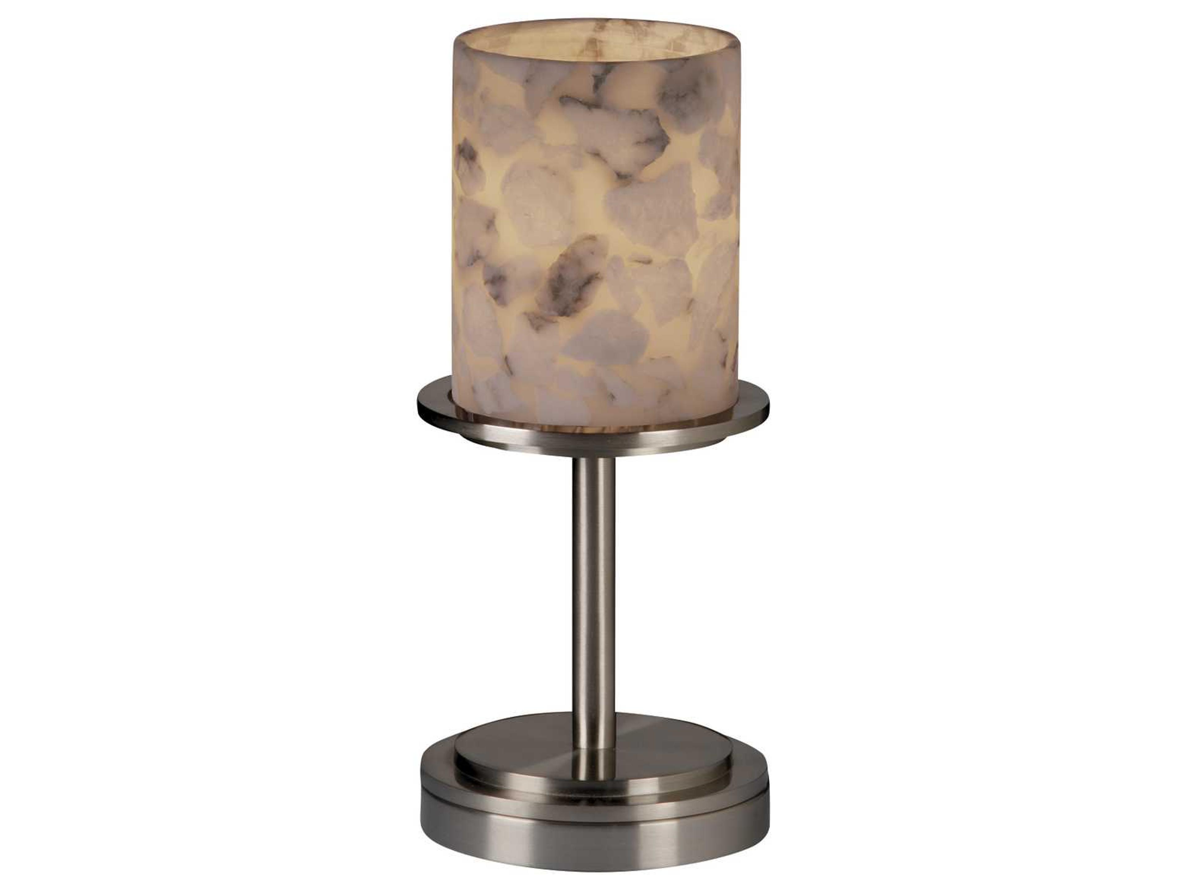 Alabaster Rocks Dakota Short Resin Chrome Glass Table Lamp