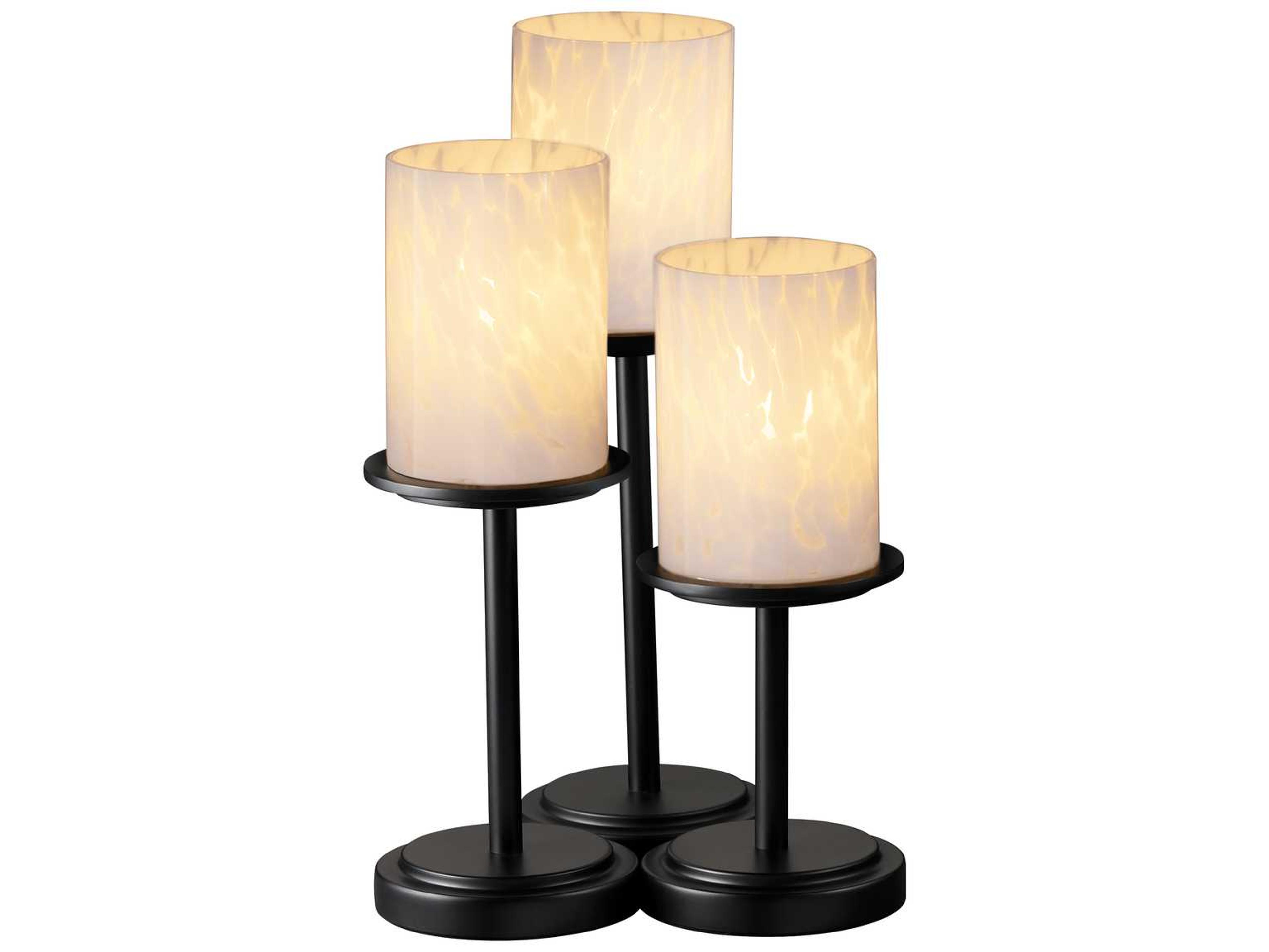 Fusion Dakota Artisan Glass Black Table Lamp