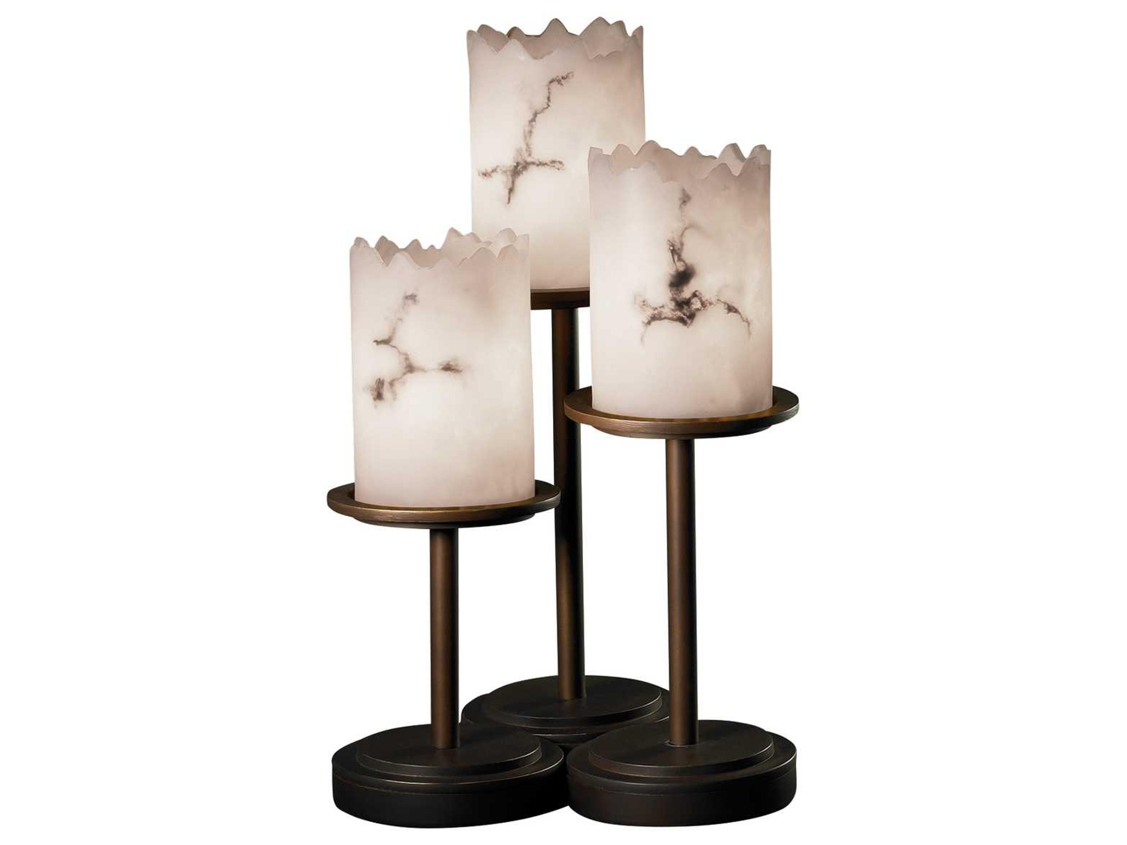 Lumenaria Dakota Faux Alabaster Resin Bronze Table Lamp
