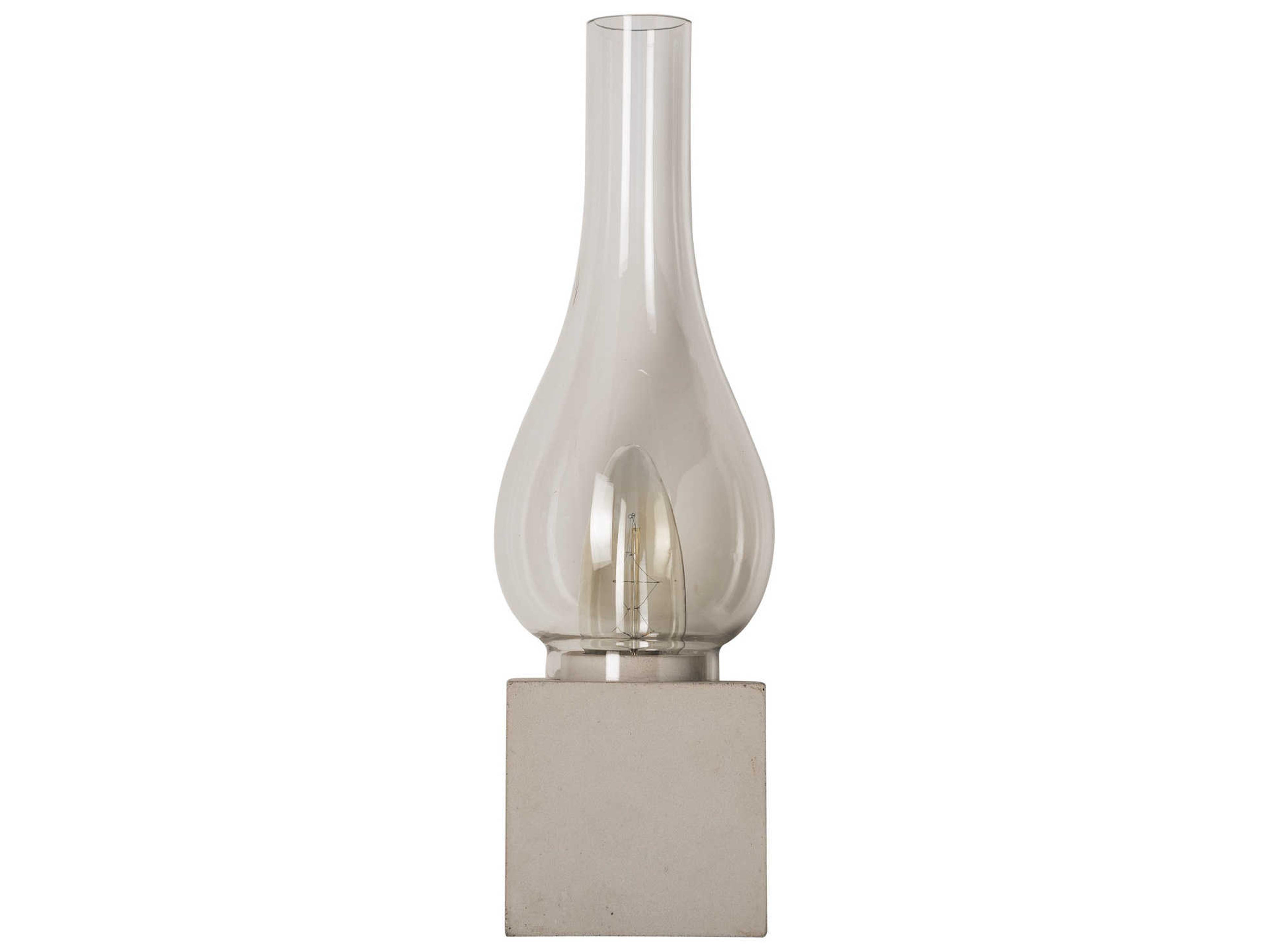 Amarcord LED White Table Lamp with Transparent Glass Shade