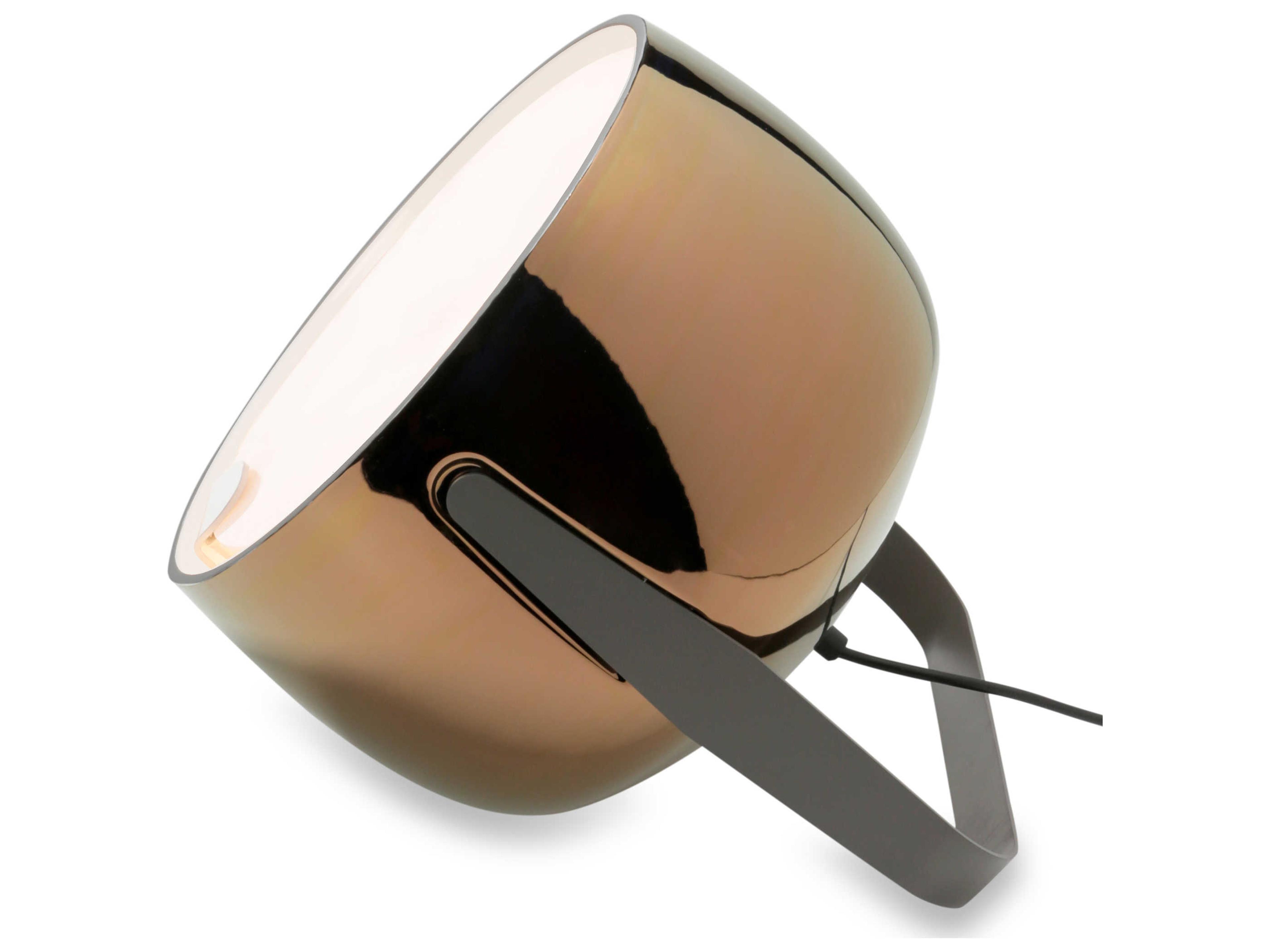 Bag Table Lamp in Glossy Bronze and Charcoal Grey Modern