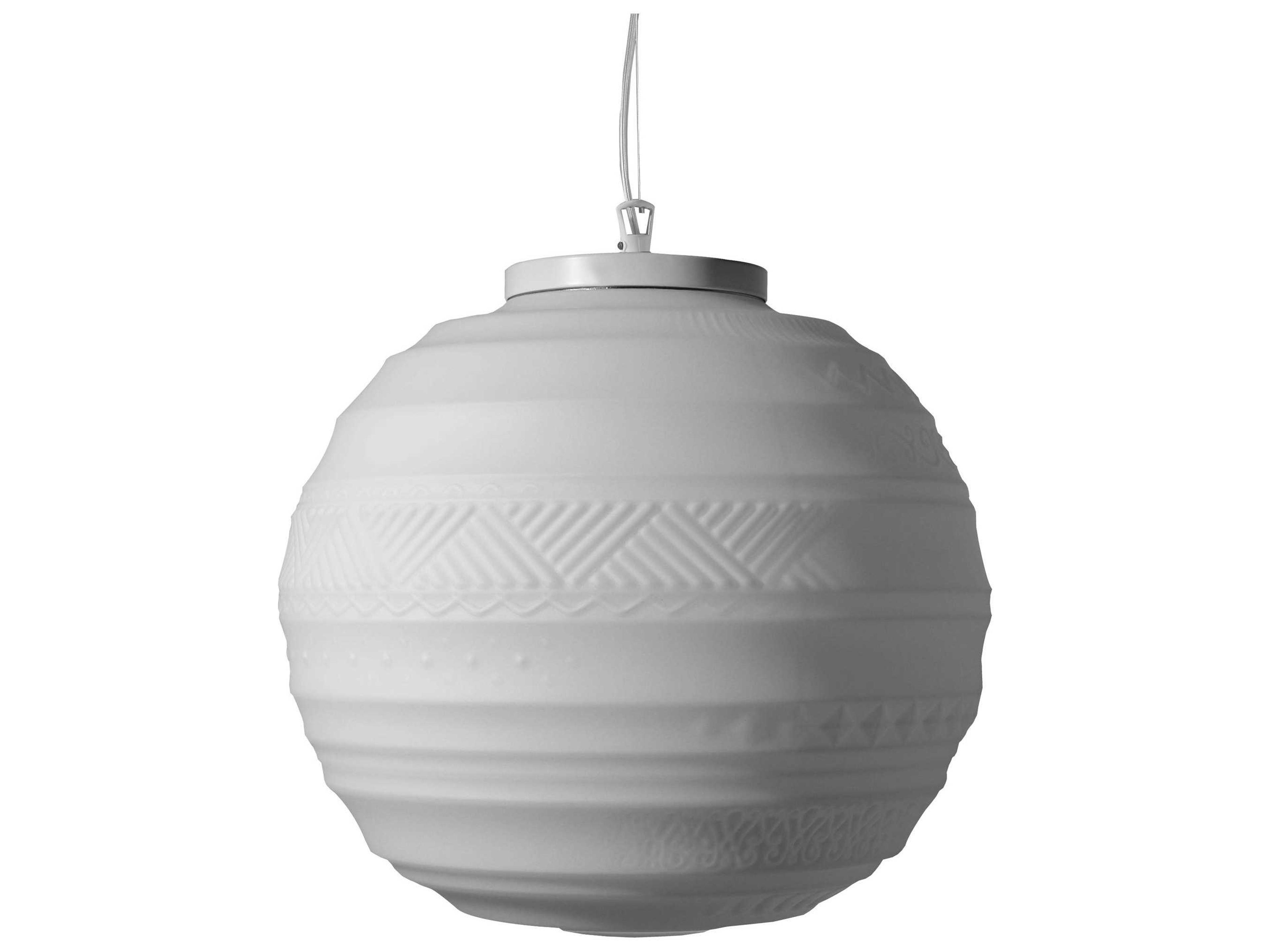 Braille 1-Light White Glass LED Globe Pendant