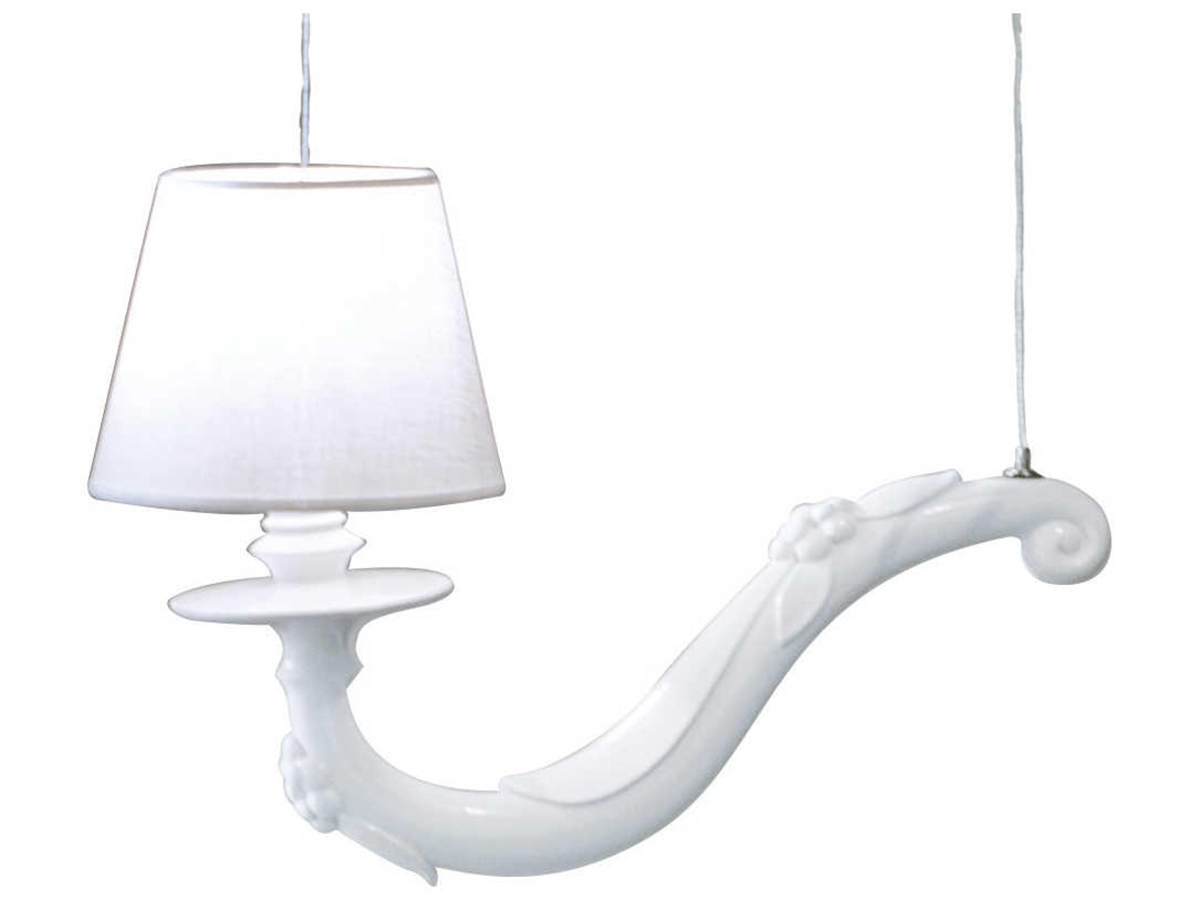 Deja-vu Suspension Lamp in Matt White Ceramic