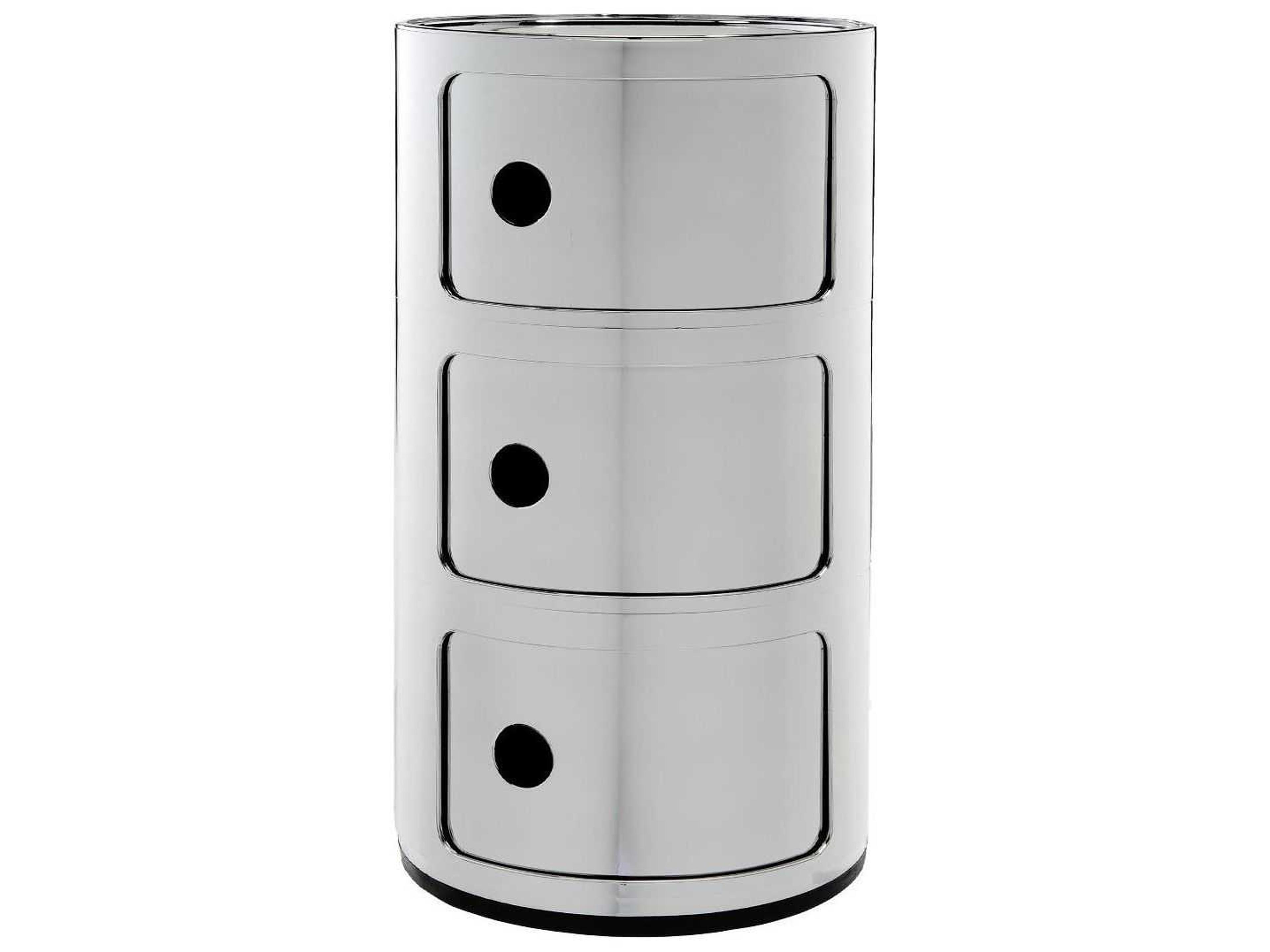 Componibili Chrome File Cabinet