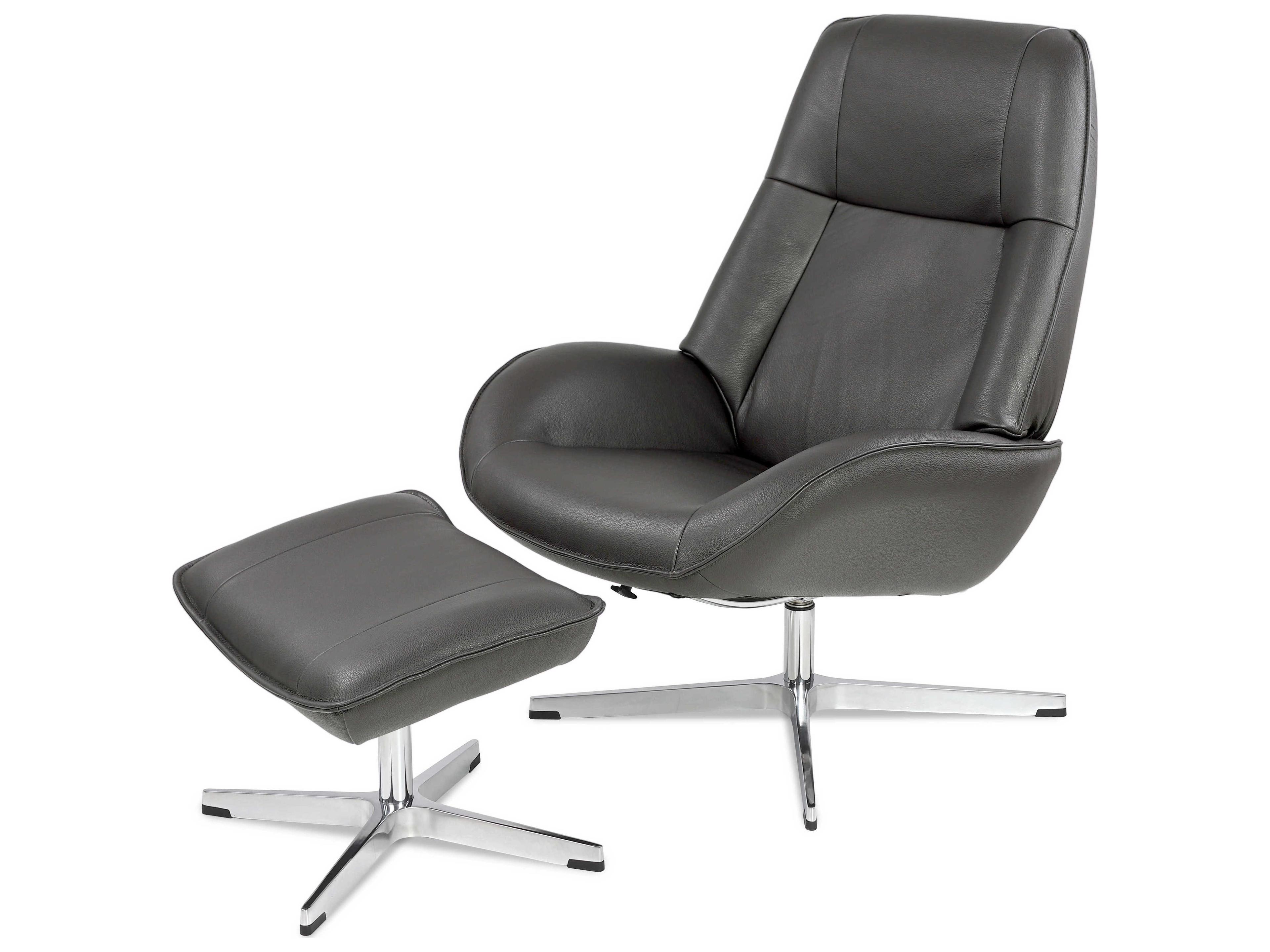 Roma Balder Gray Leather Recliner