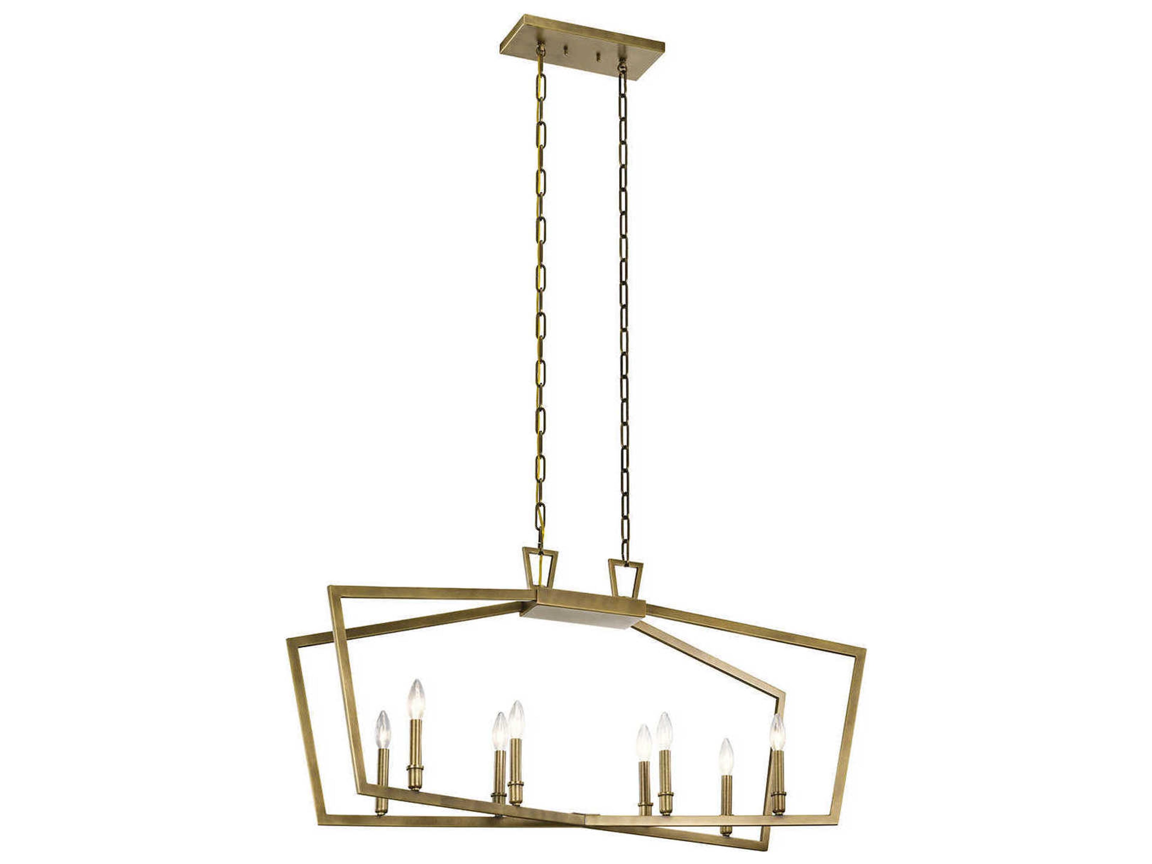 Abbotswell 8-Light Natural Brass Geometric Island Pendant