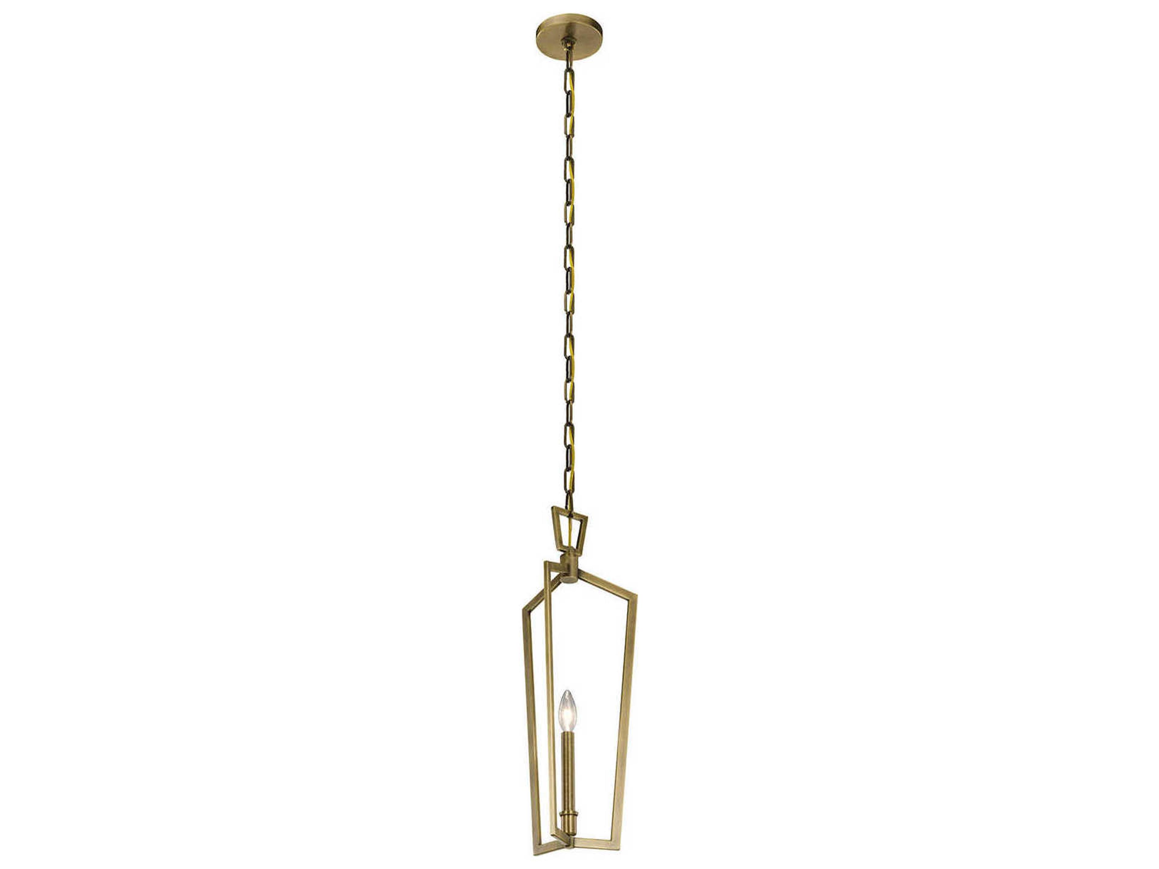 Abbotswell 1-Light Natural Brass Geometric Mini Pendant