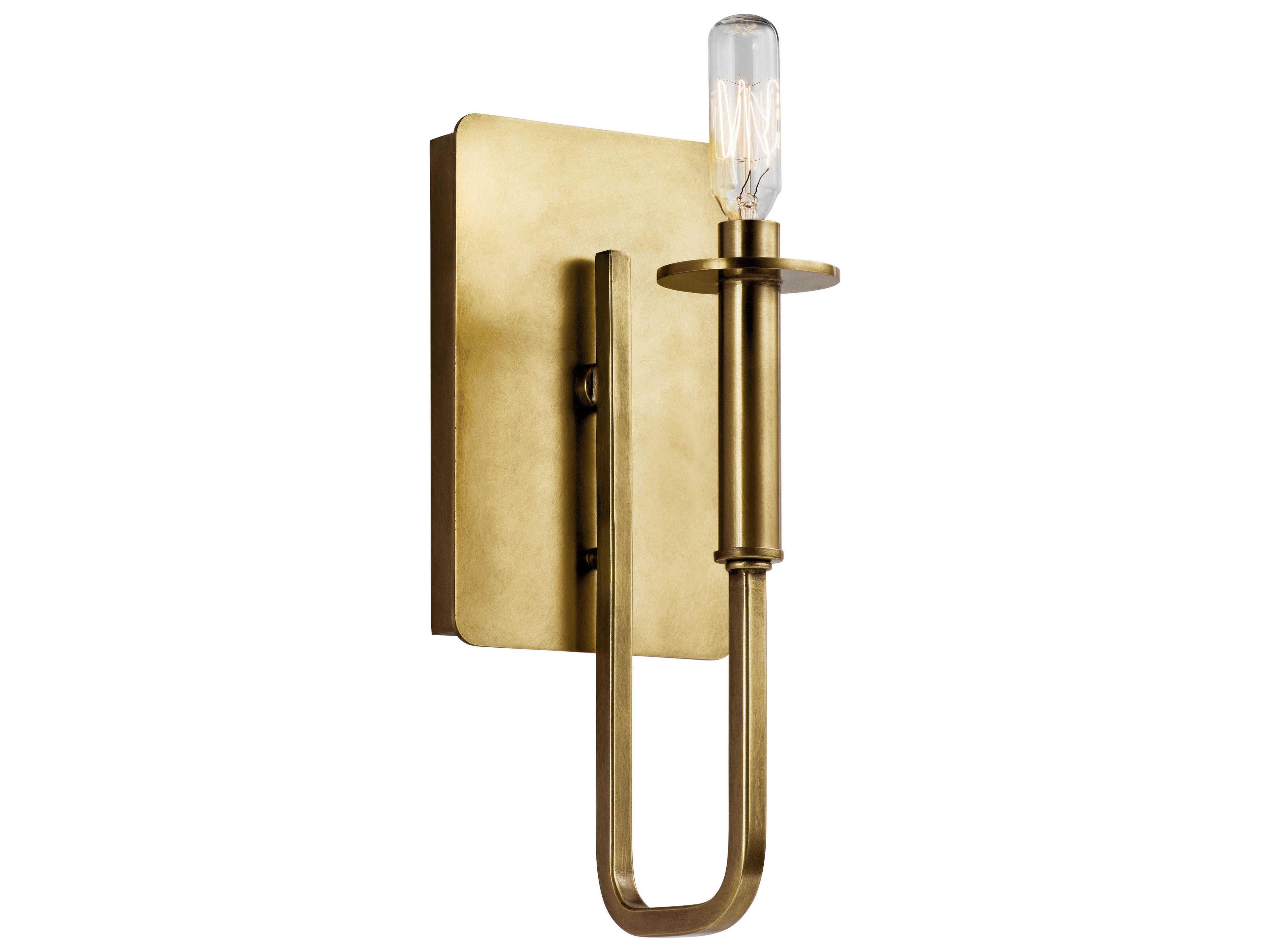Alden 1-Light Natural Brass Wall Sconce