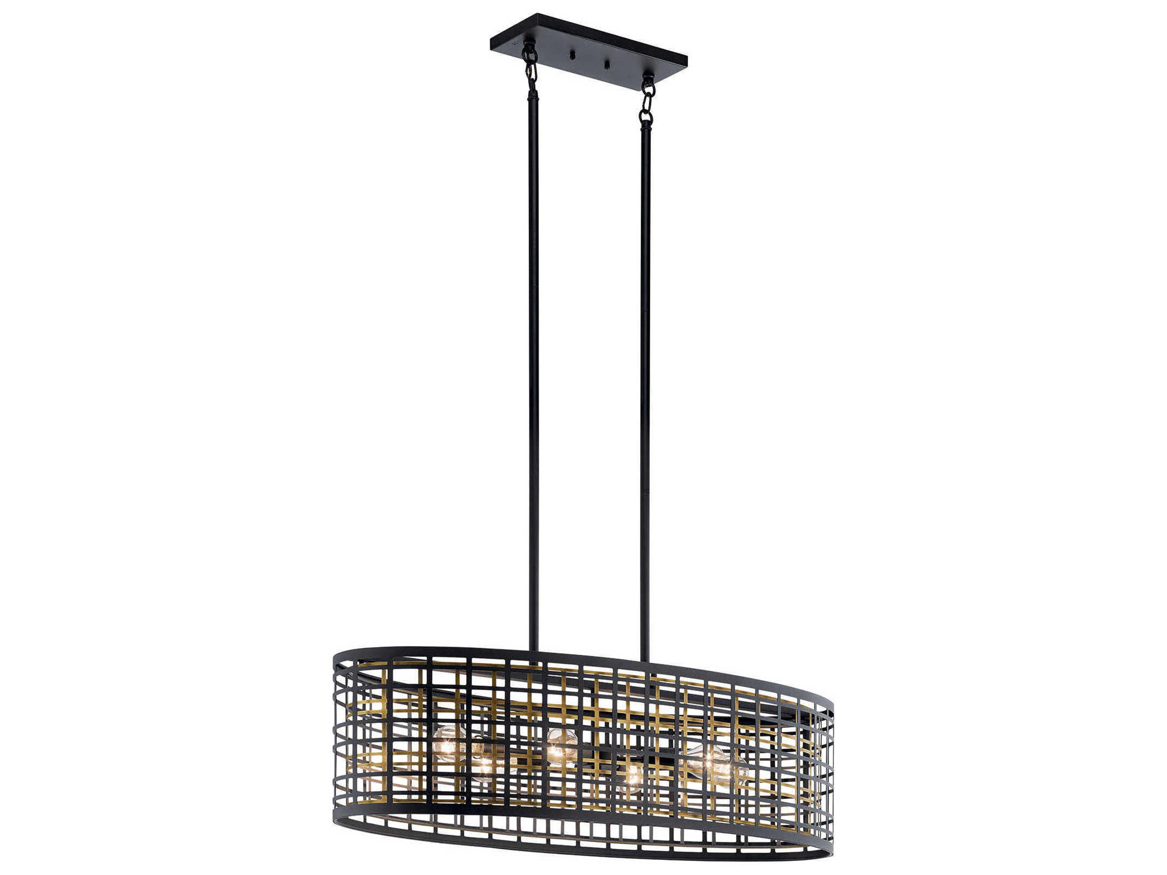 Aldergate 6-Light Black Geometric Island Pendant