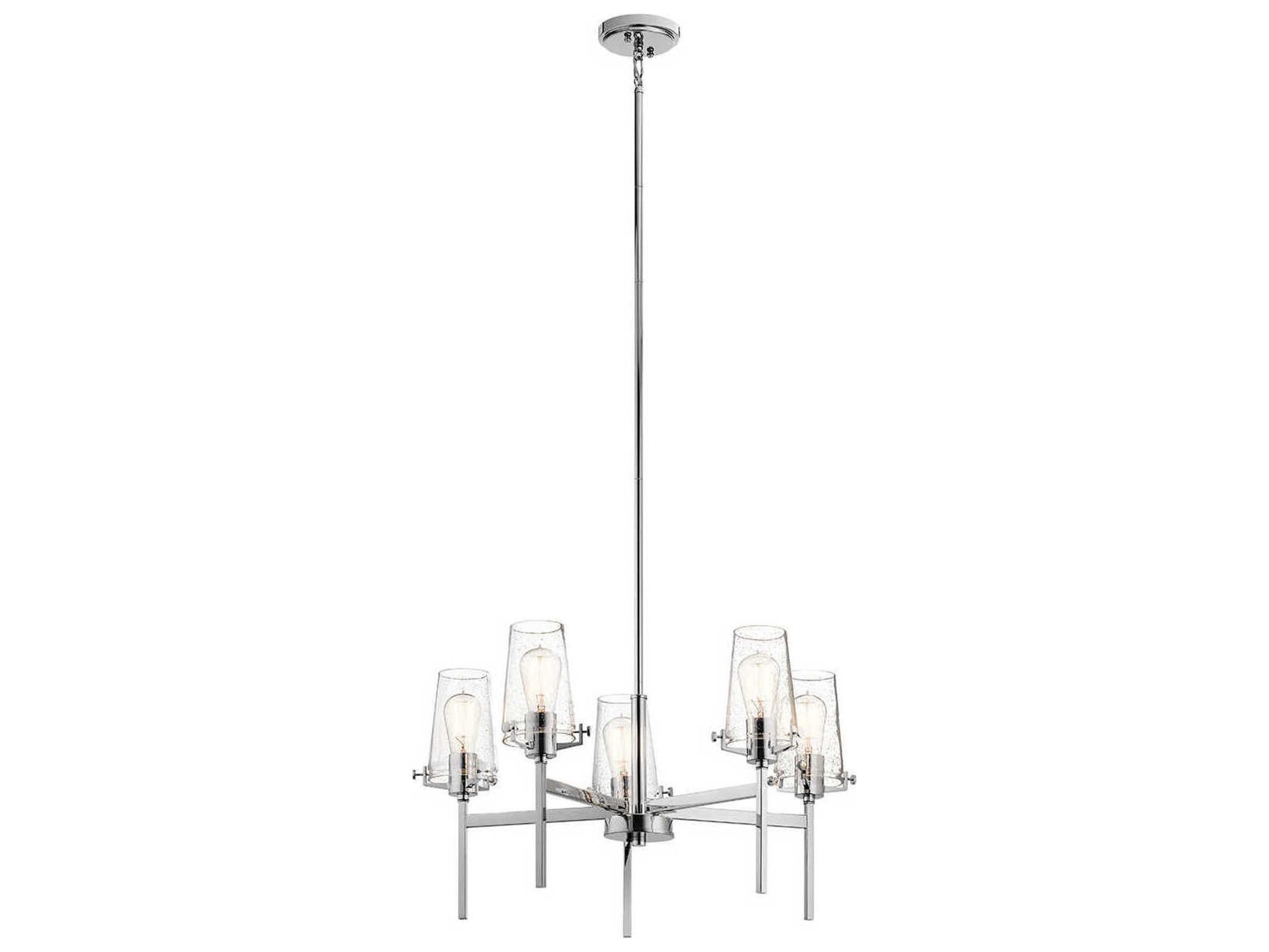 Alton 5-Light Chrome Glass Chandelier