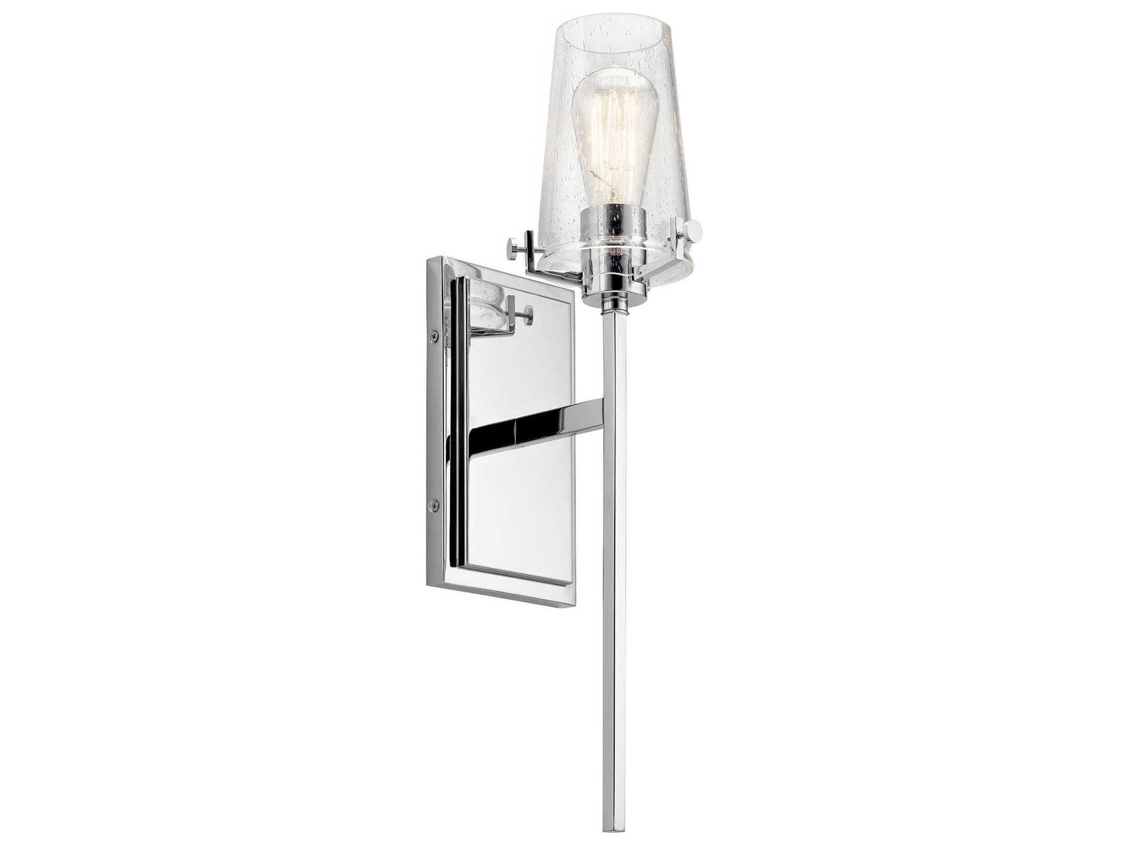 Alton 1-Light Chrome Glass Wall Sconce