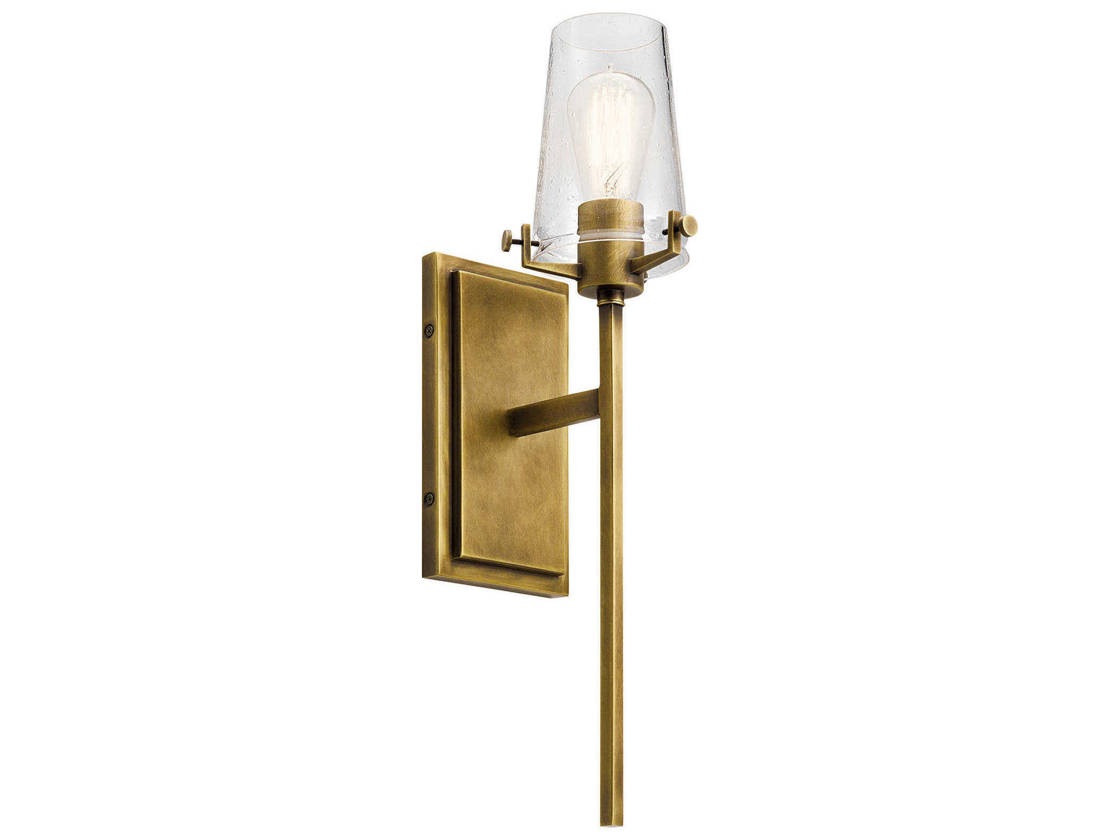 Alton 1-Light Natural Brass Glass Wall Sconce
