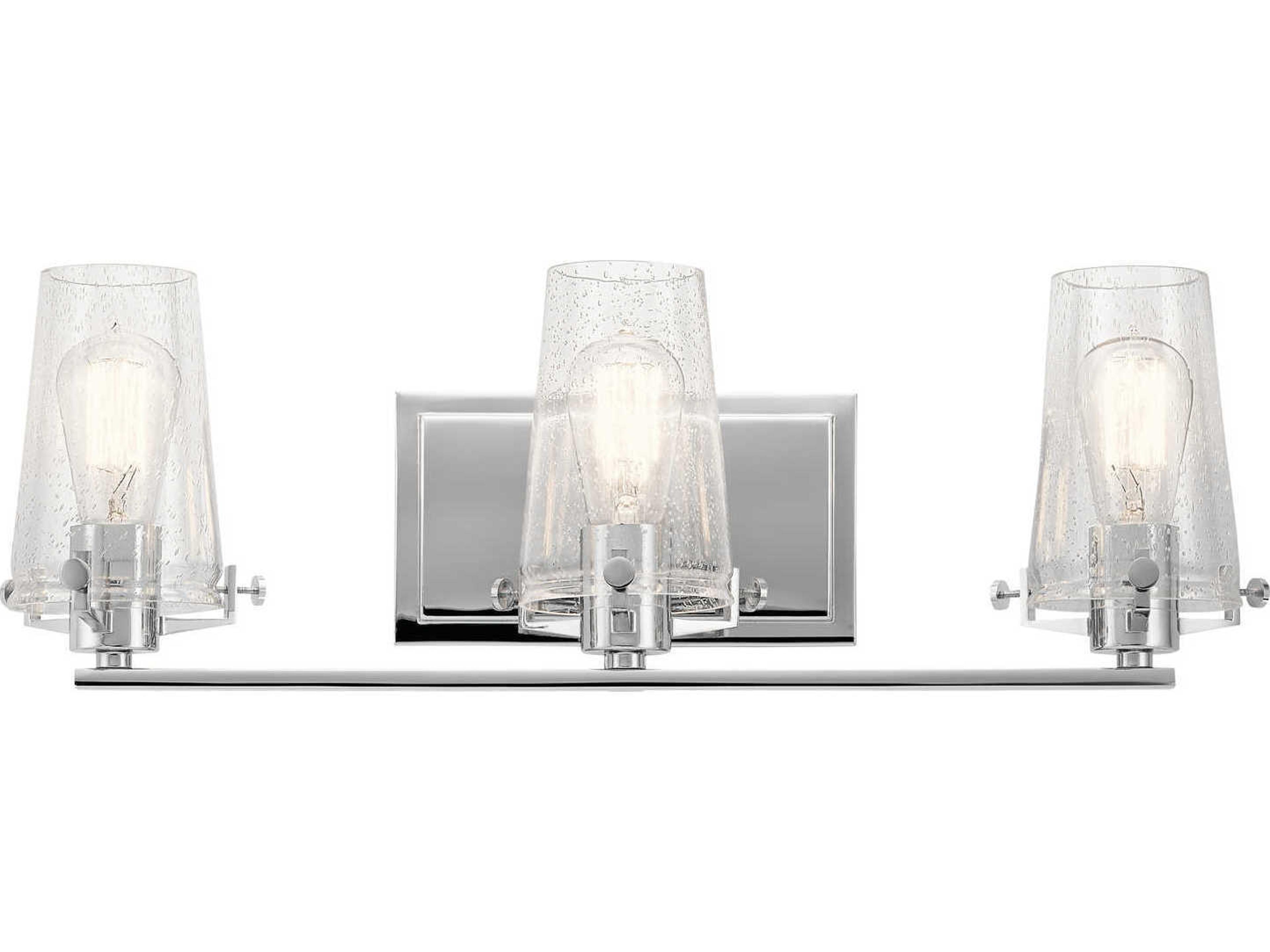 Alton 3-Light Chrome Glass Vanity Light