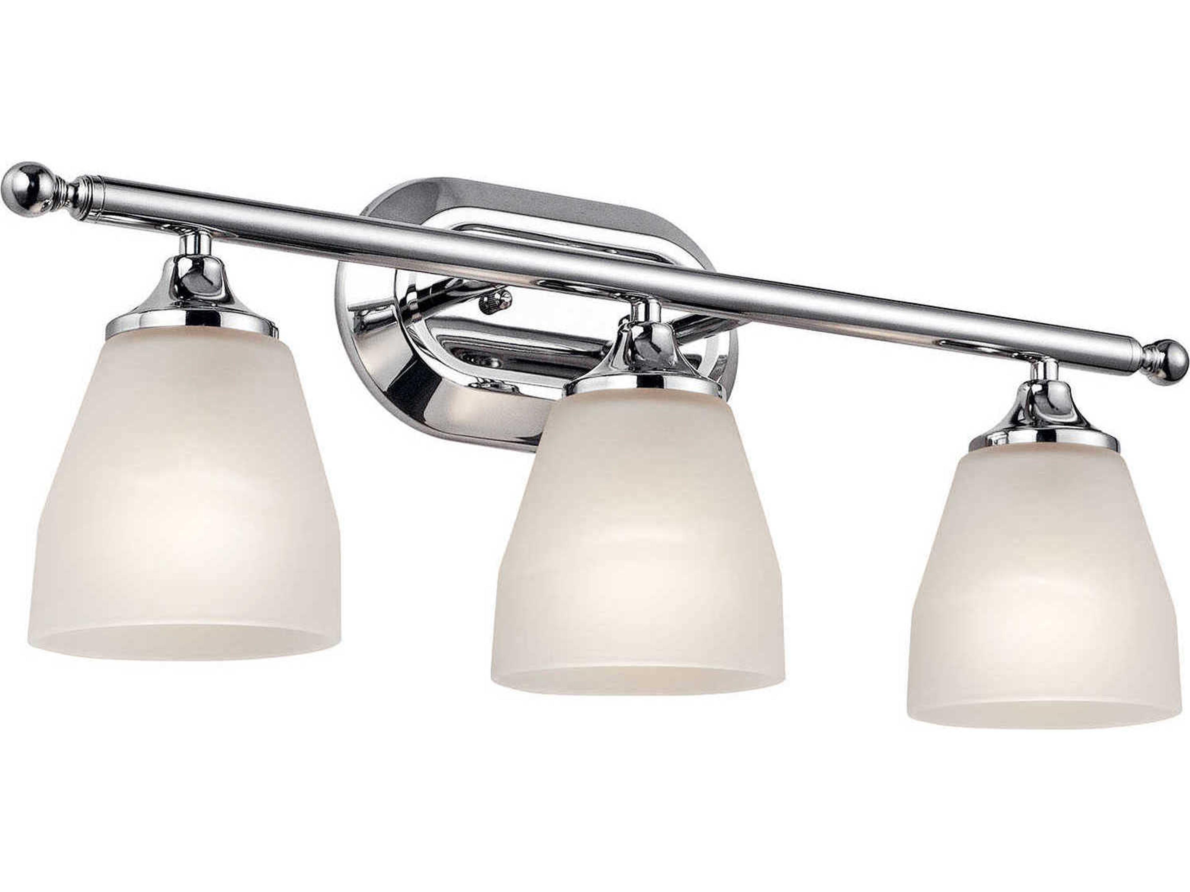 Ansonia 3-Light Chrome Glass Vanity Light
