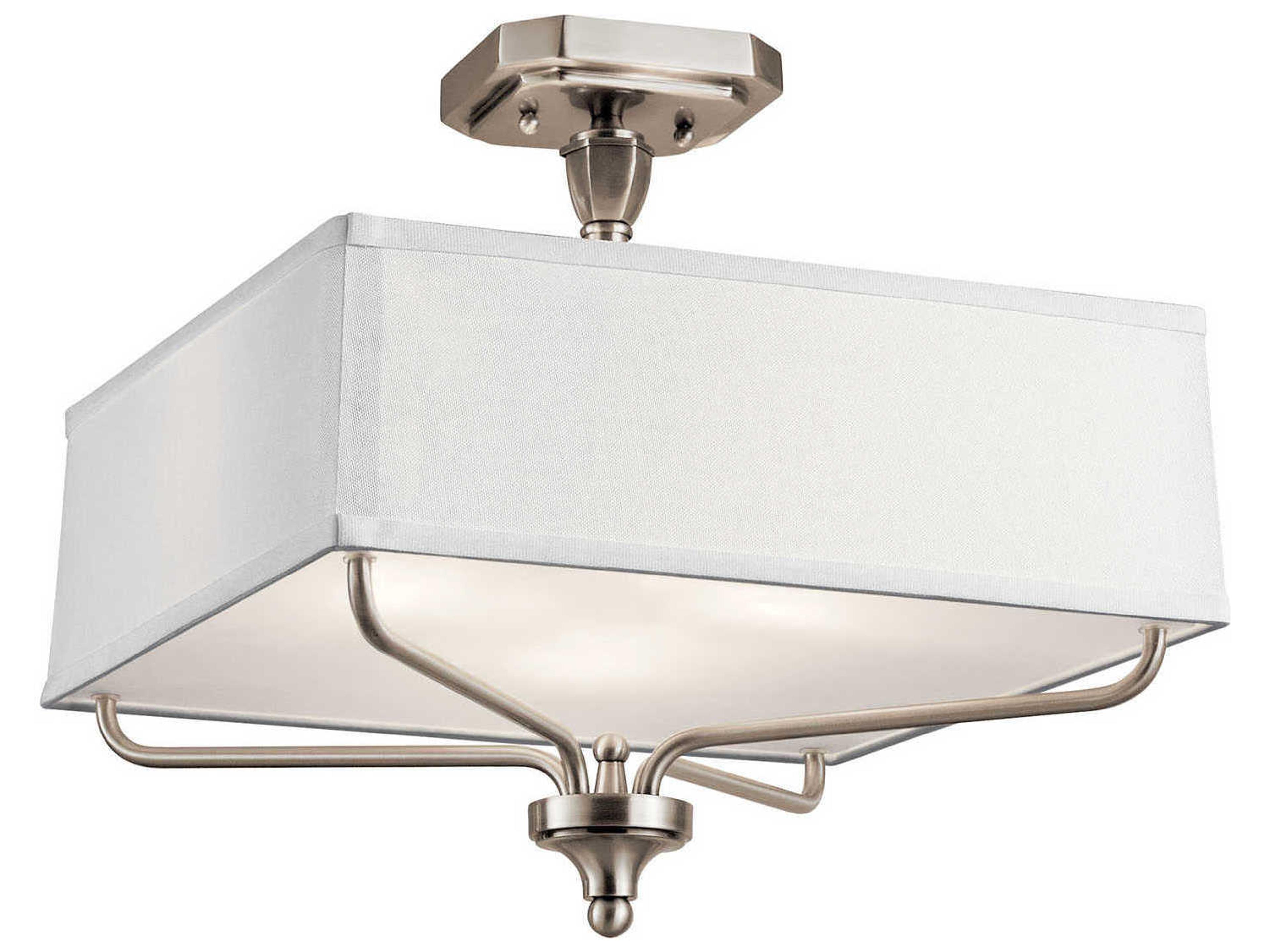 Arlo 3-Light Classic Pewter Geometric Semi Flush Mount