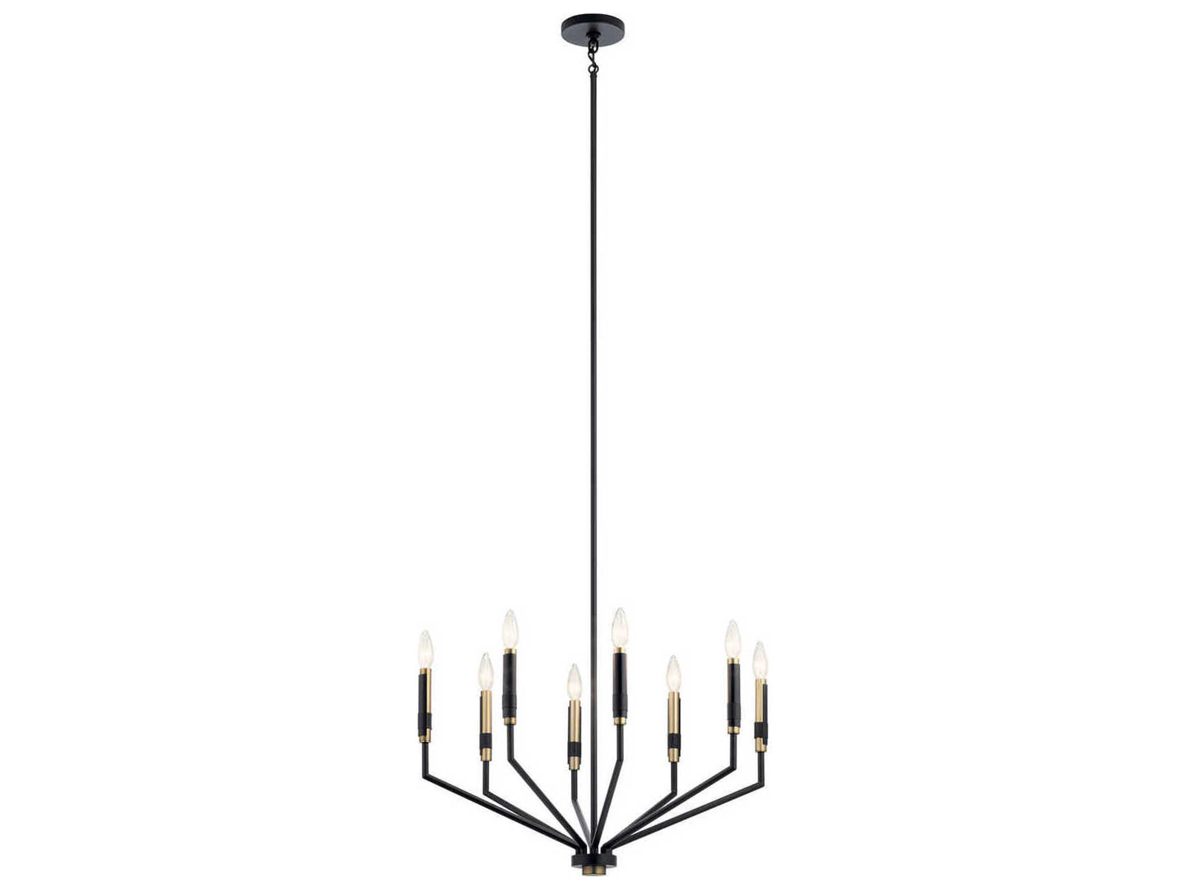 Armand 8-Light Black Candelabra Linear Chandelier