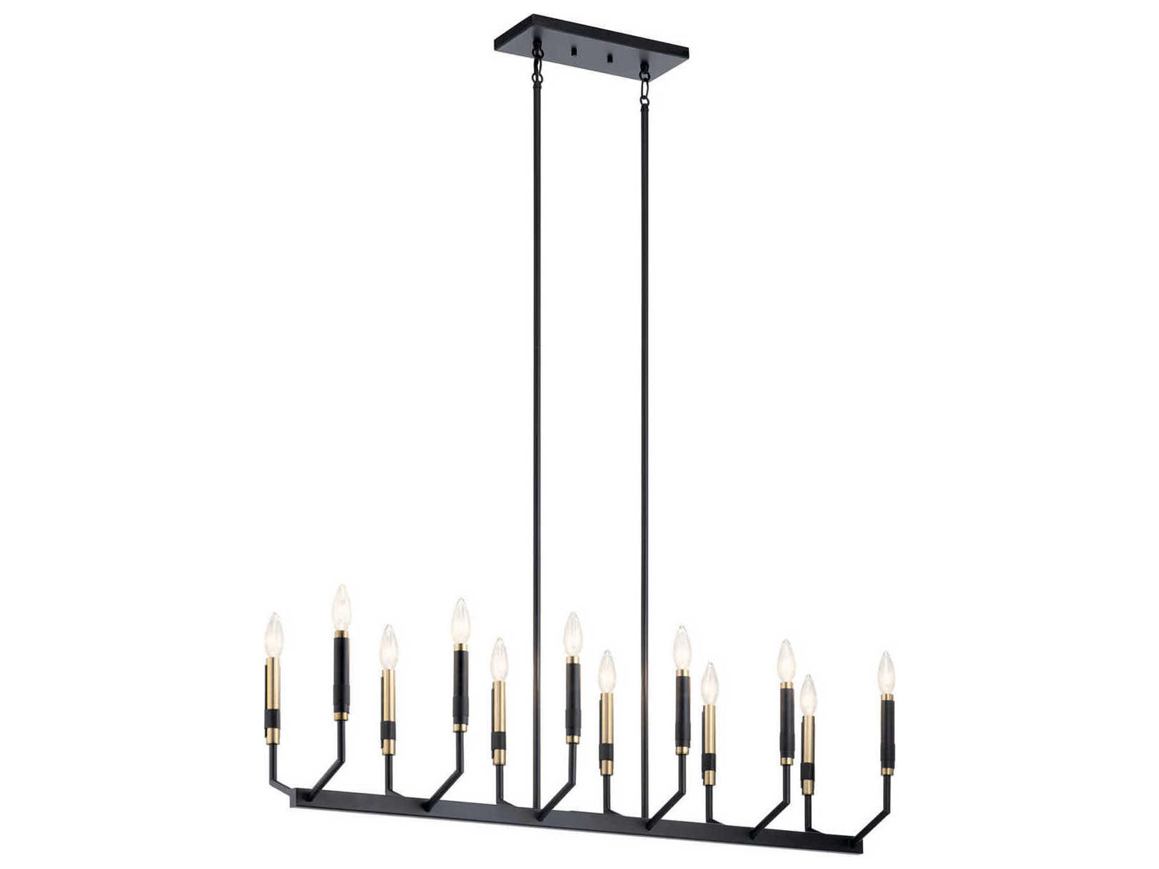 Armand 12-Light Black Linear Island Pendant