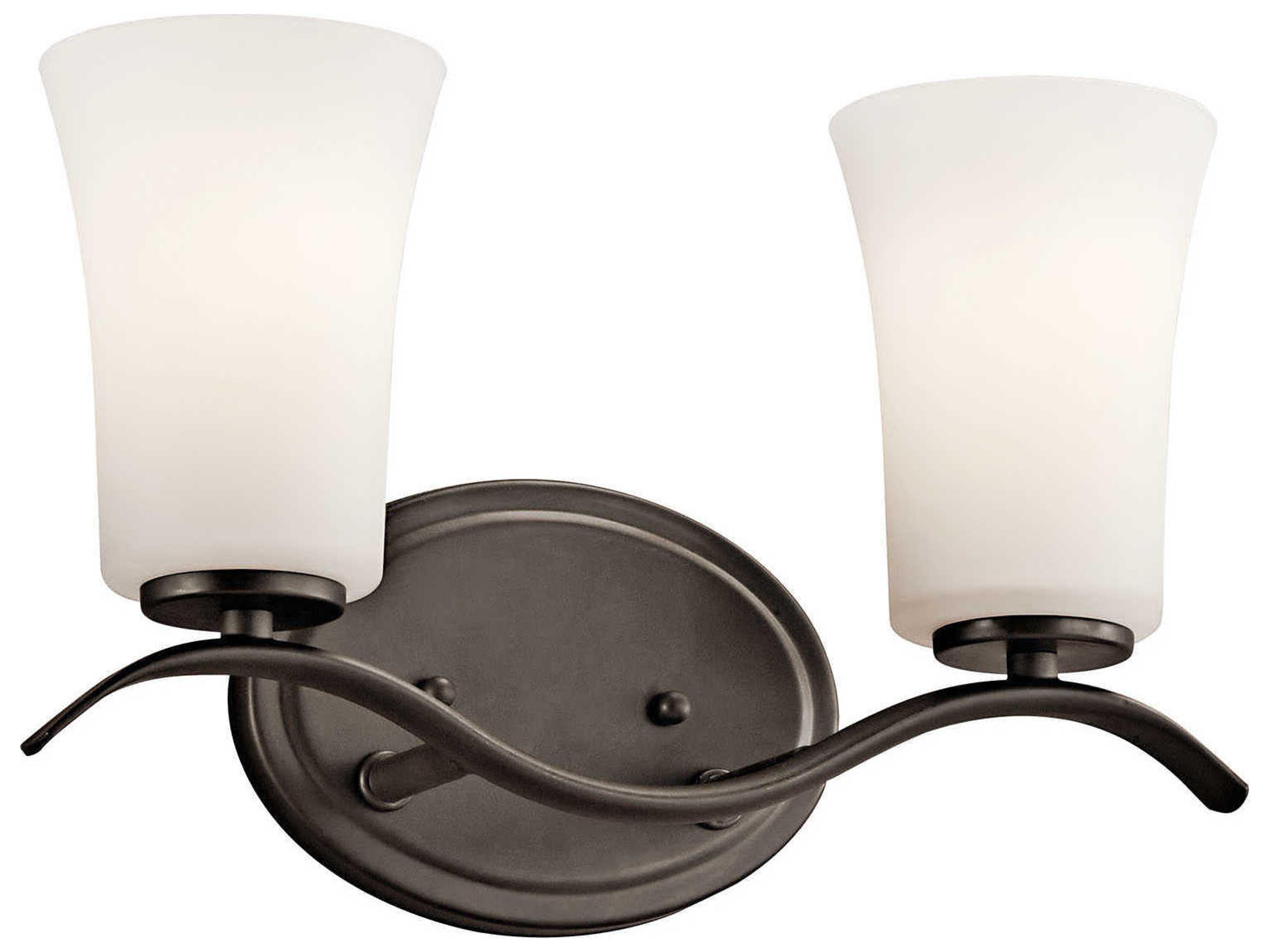 Armida 2-Light Olde Bronze Glass Vanity Light