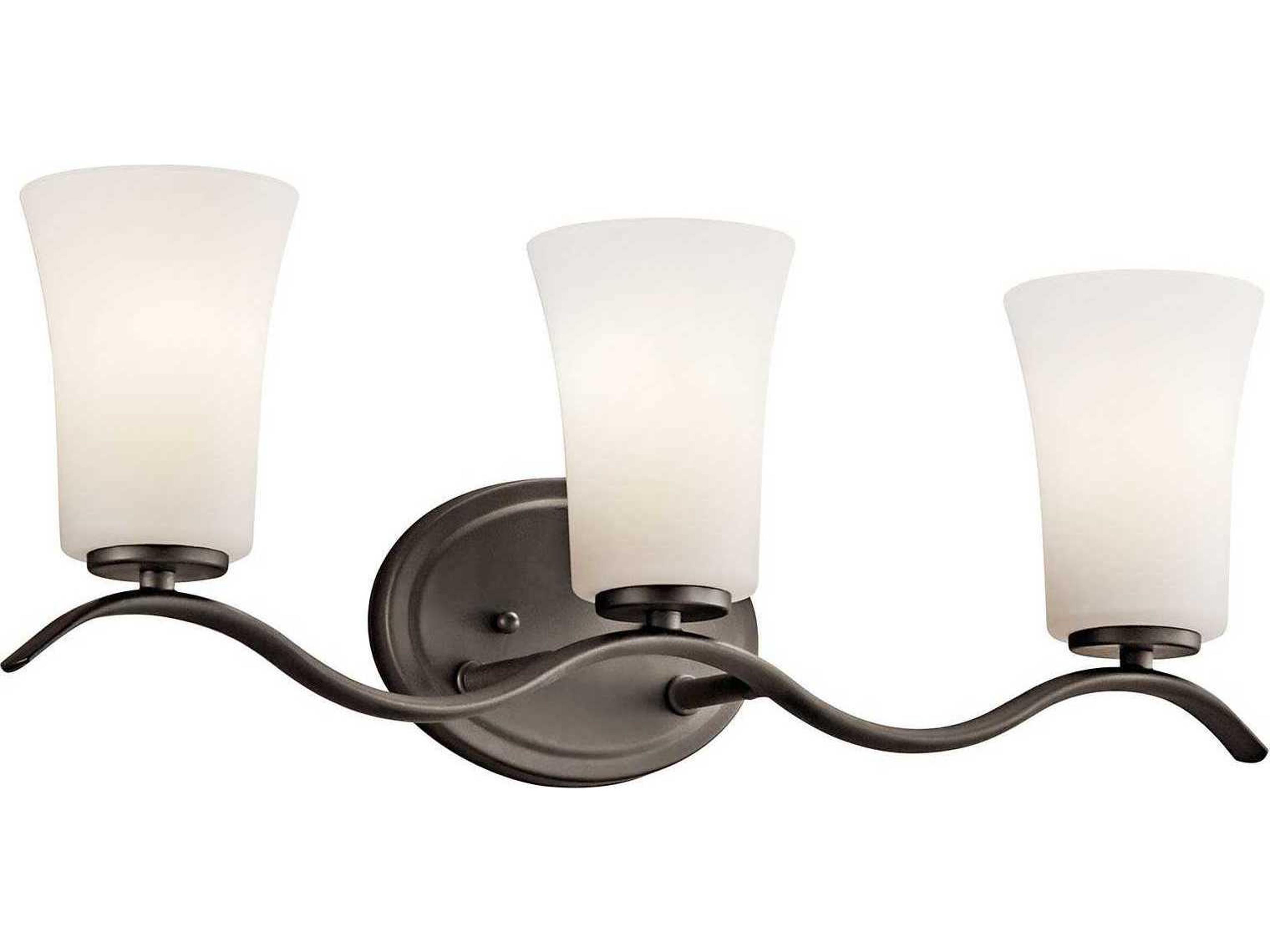 Armida 3-Light Olde Bronze Glass Vanity Light