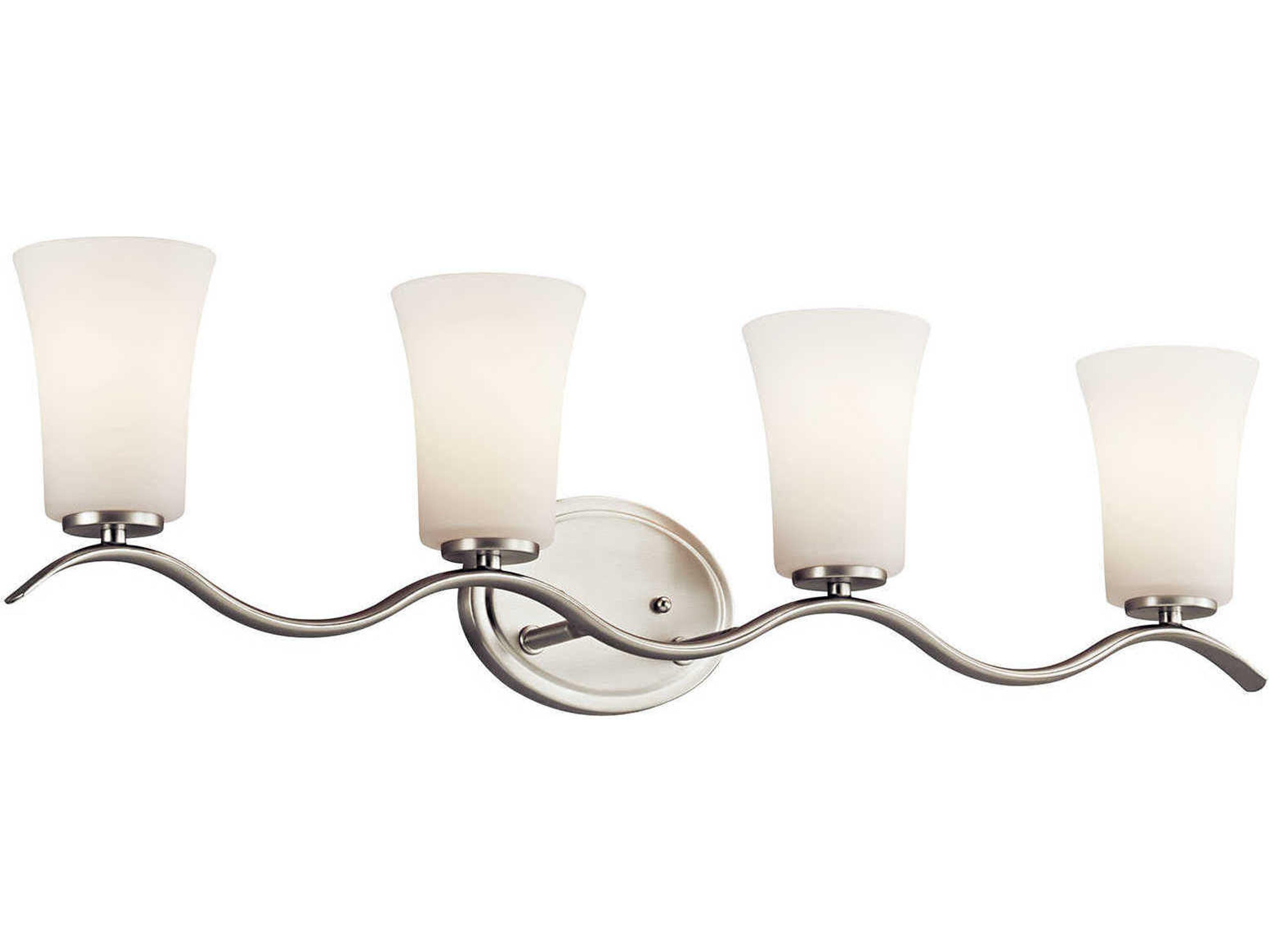 Armida 4-Light Brushed Nickel Glass Vanity Light