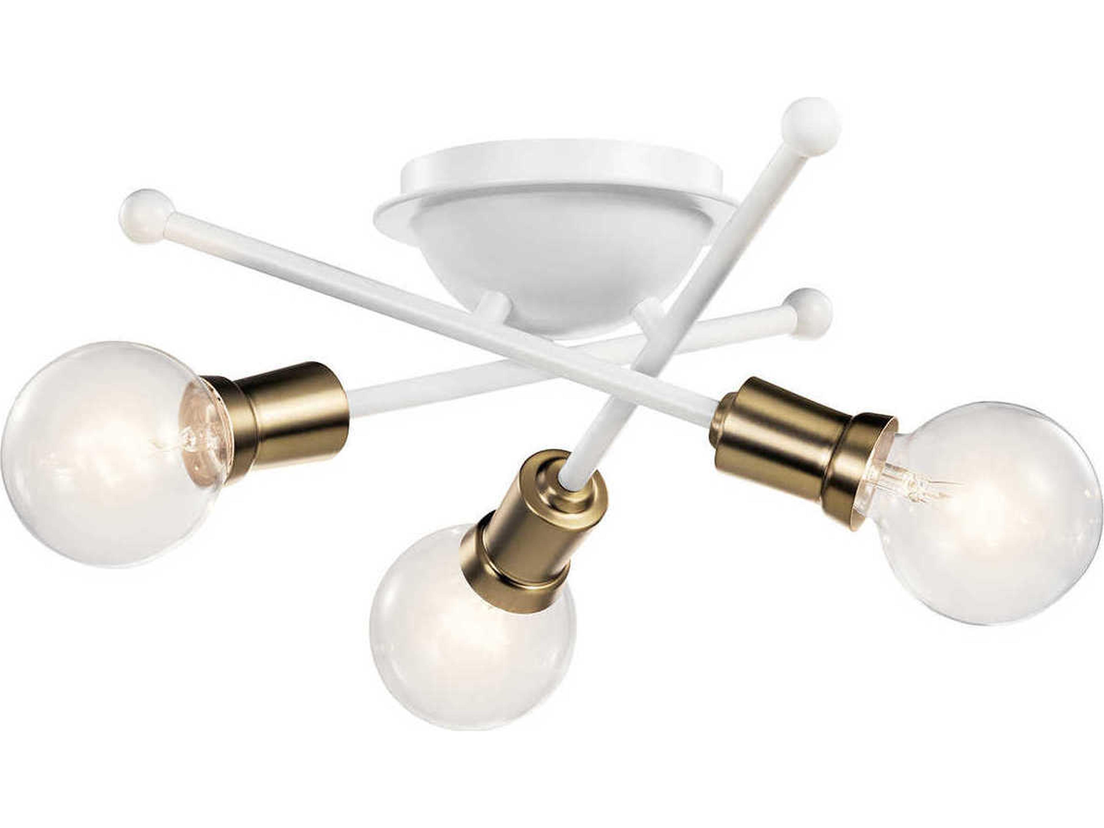 Armstrong 3-Light White Sputnik Flush Mount