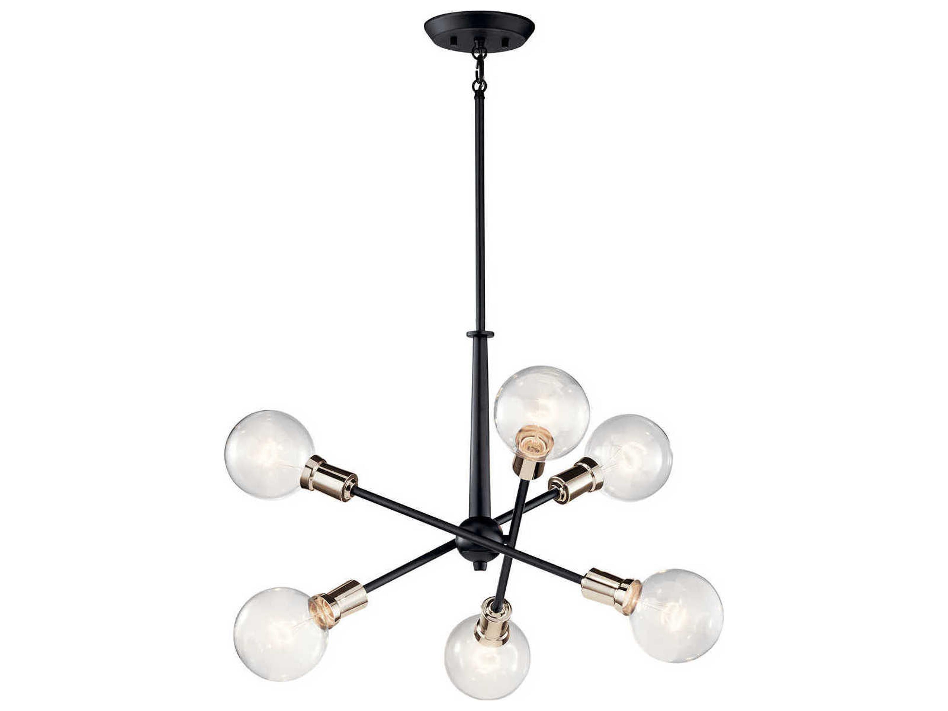 Armstrong 6-Light Black Geometric Globe Pendant