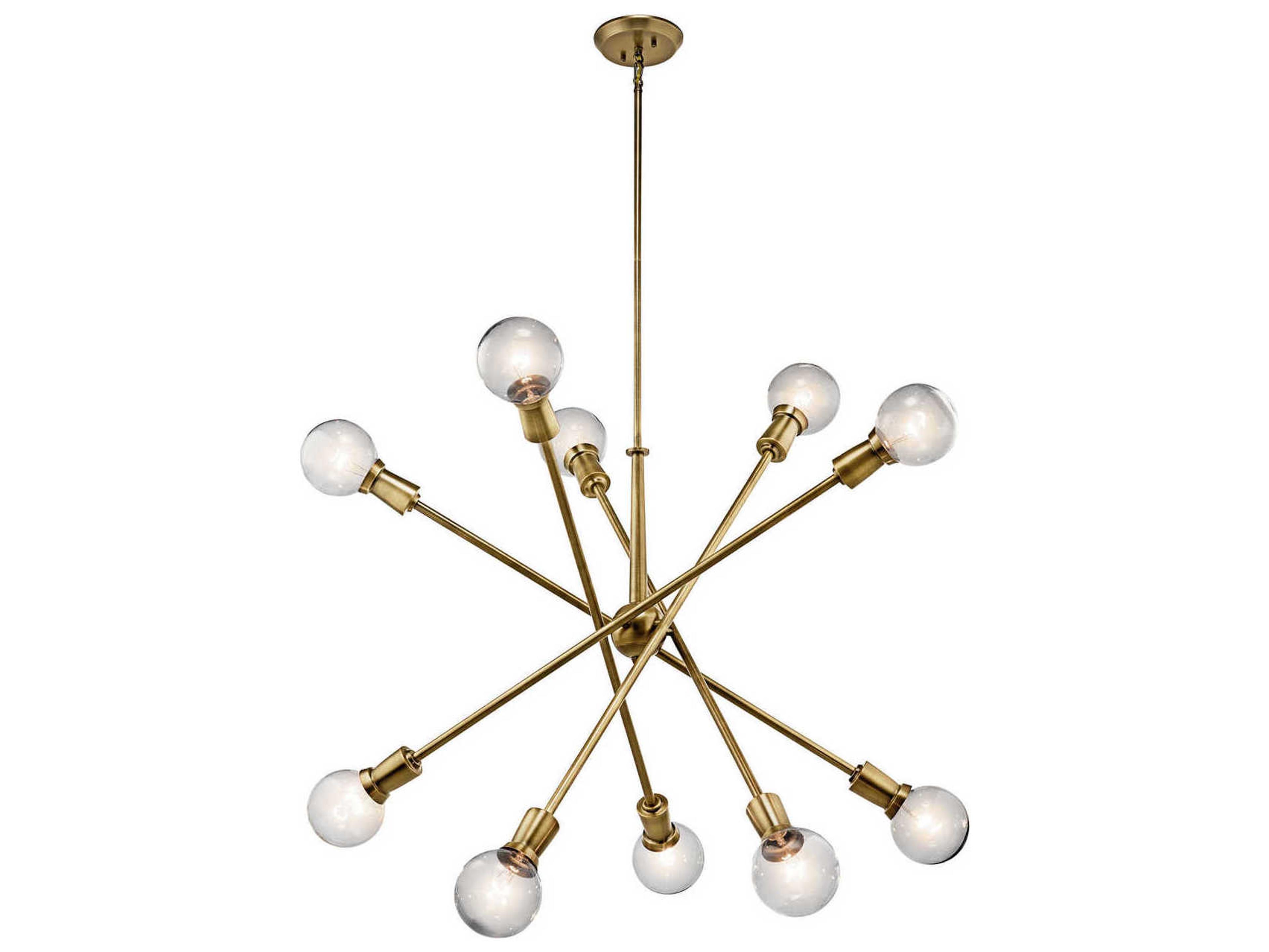 Armstrong 10-Light Natural Brass Globe Linear Pendant