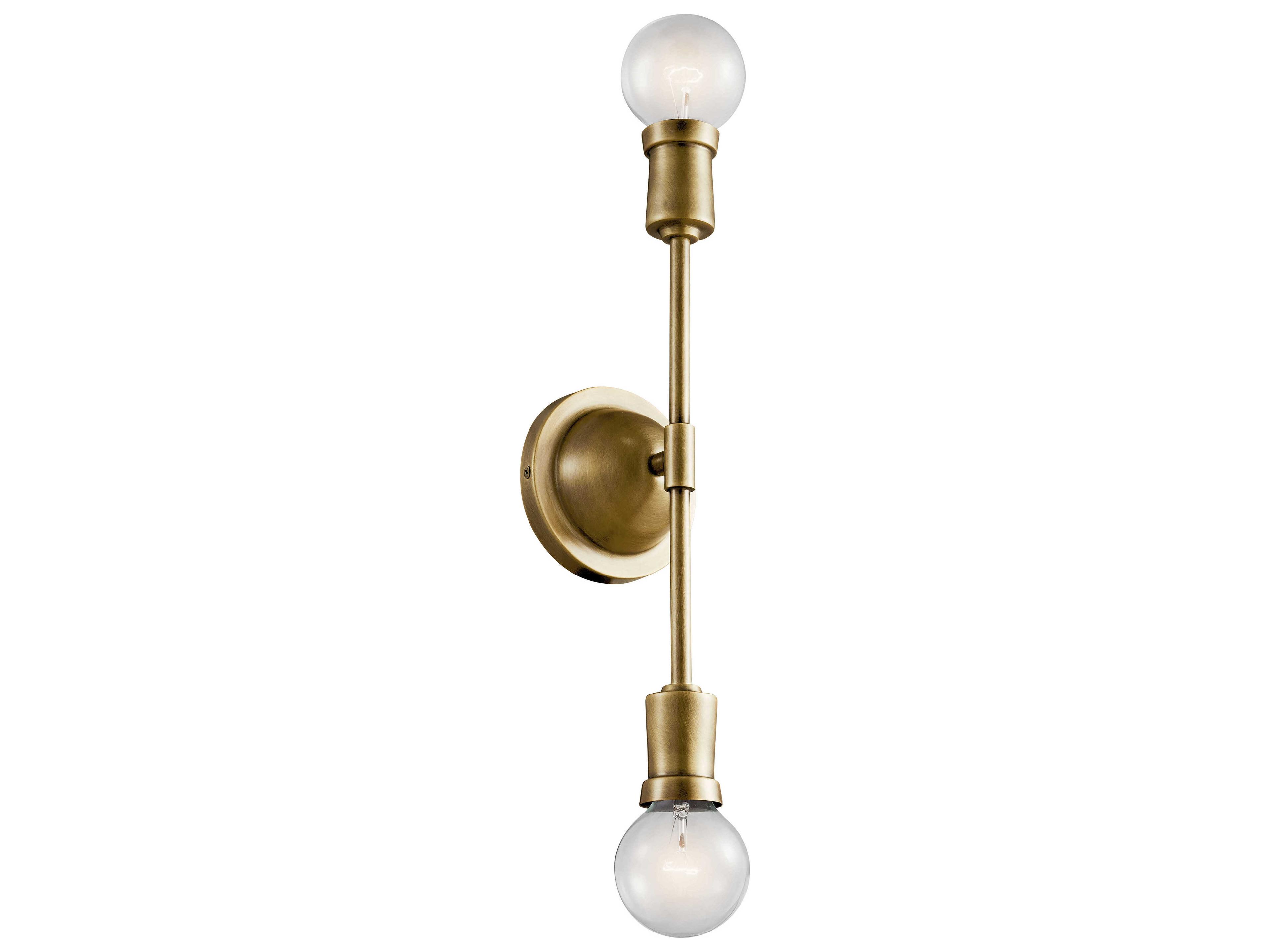Armstrong 2-Light Natural Brass Wall Sconce