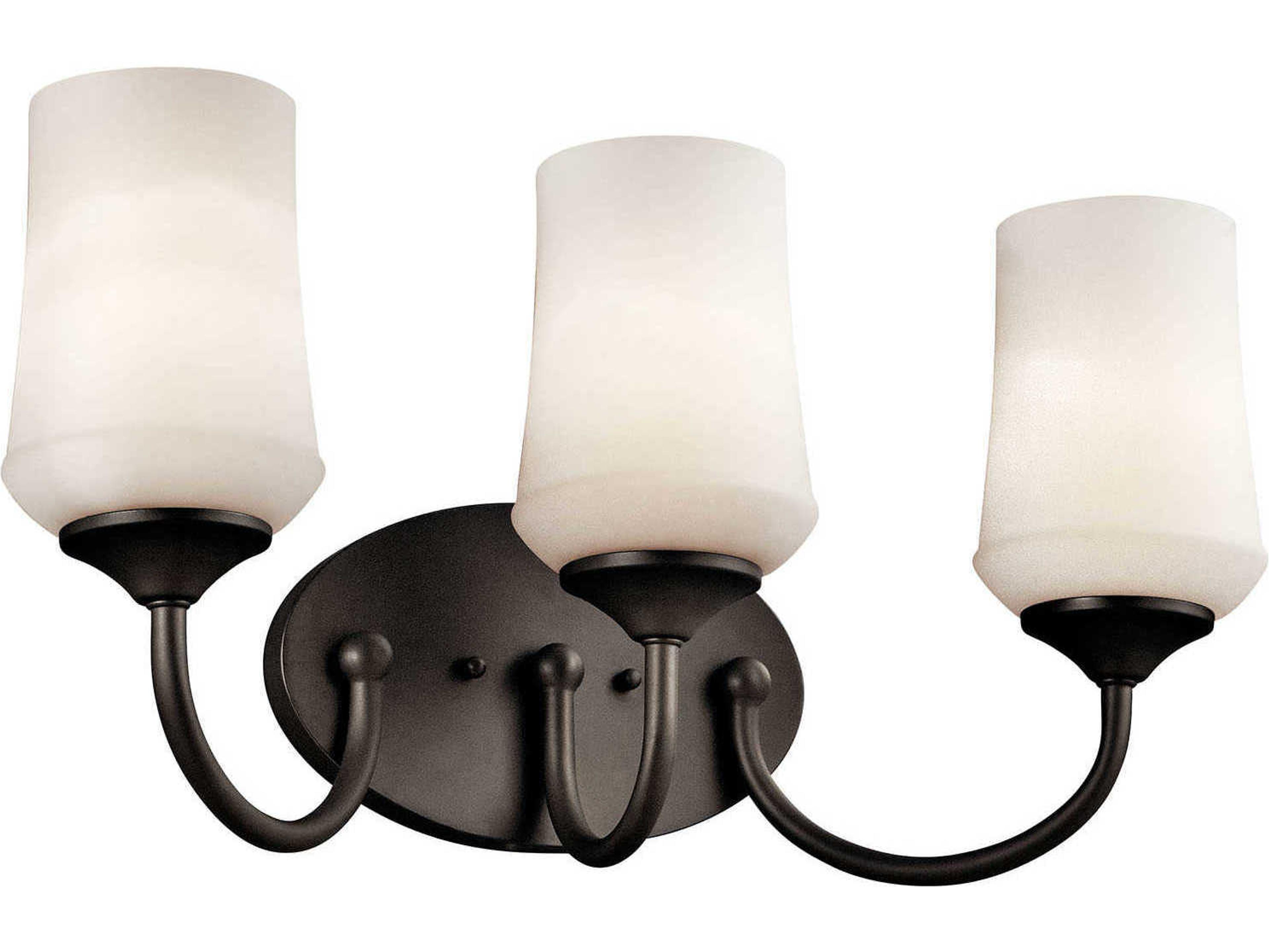 Aubrey 3-Light Olde Bronze Glass Vanity Light