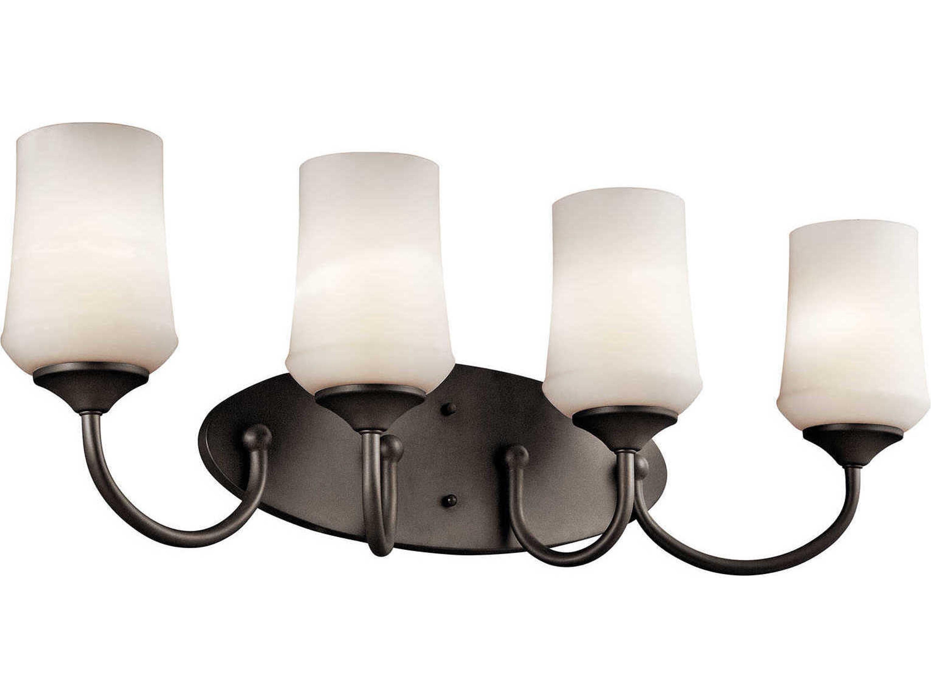 Aubrey 4-Light Olde Bronze Glass Vanity Light