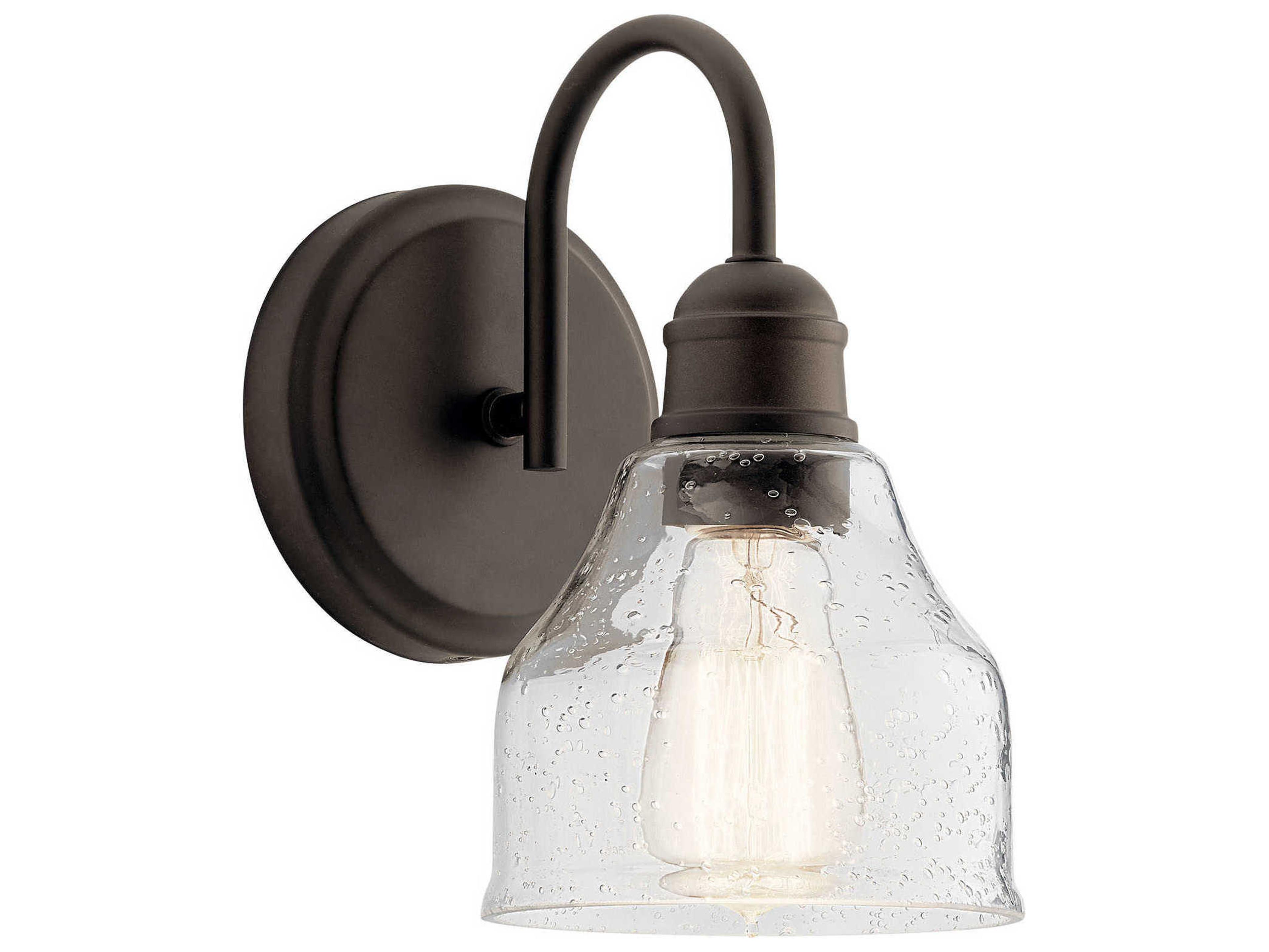 Avery 1-Light Olde Bronze Glass Wall Sconce