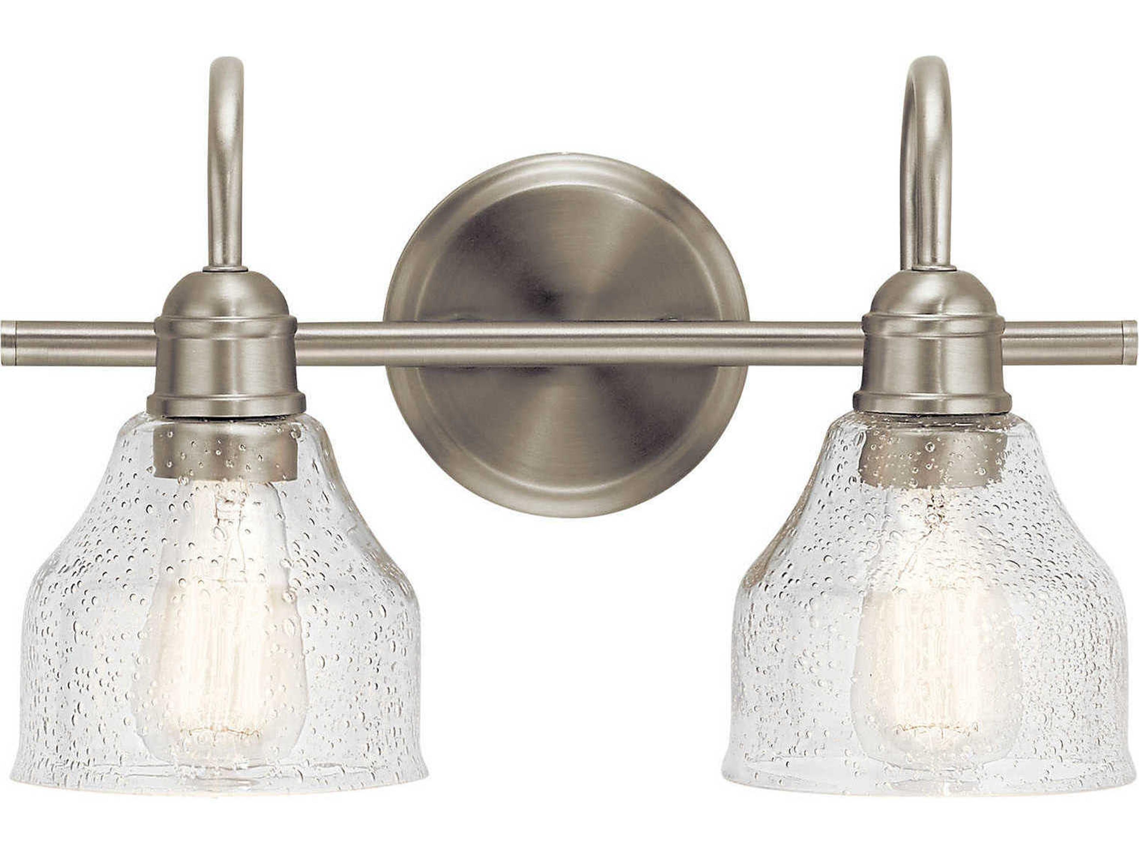 Avery 2-Light Brushed Nickel Glass Vanity Light