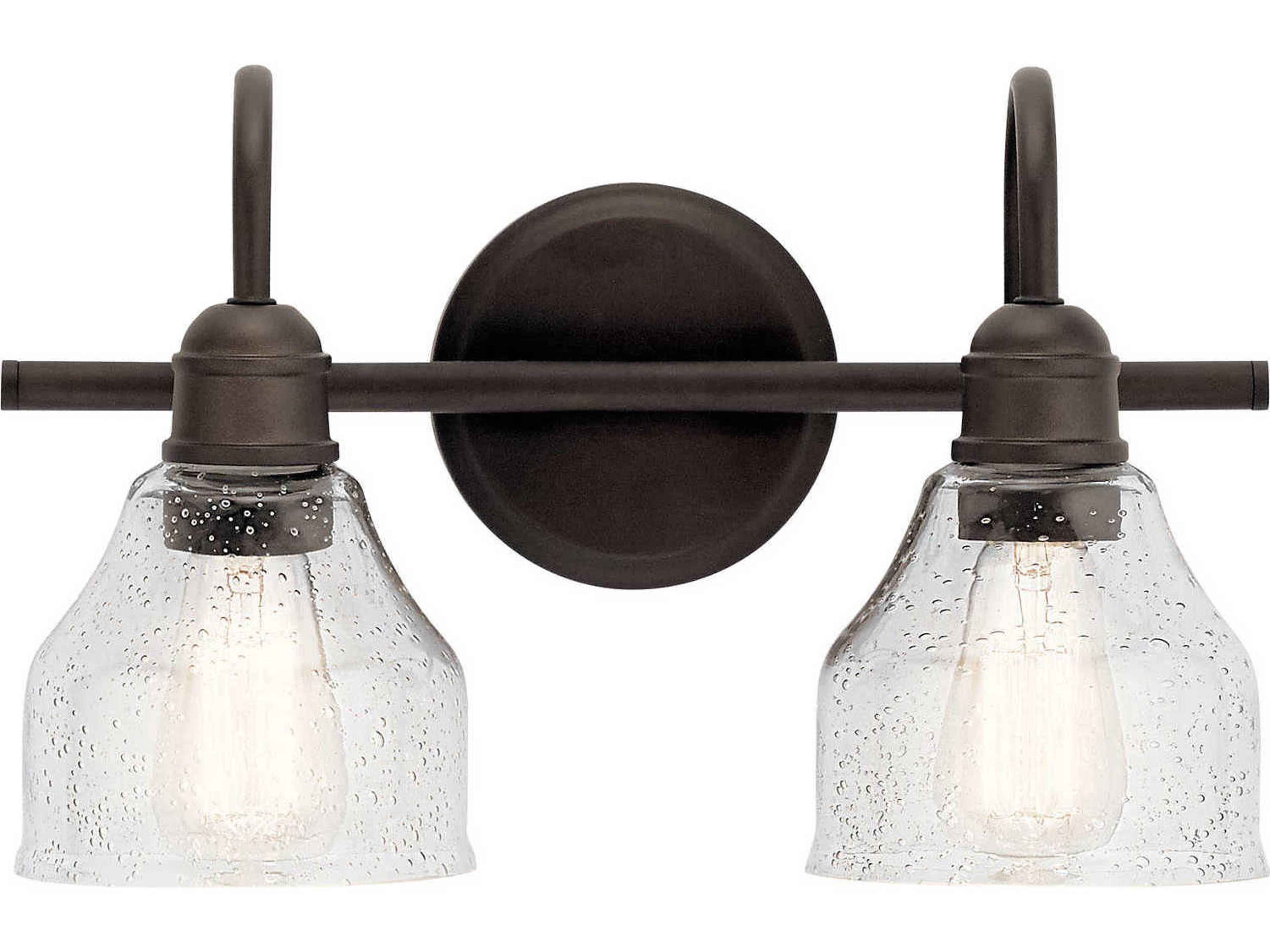 Avery 2-Light Olde Bronze Glass Vanity Light