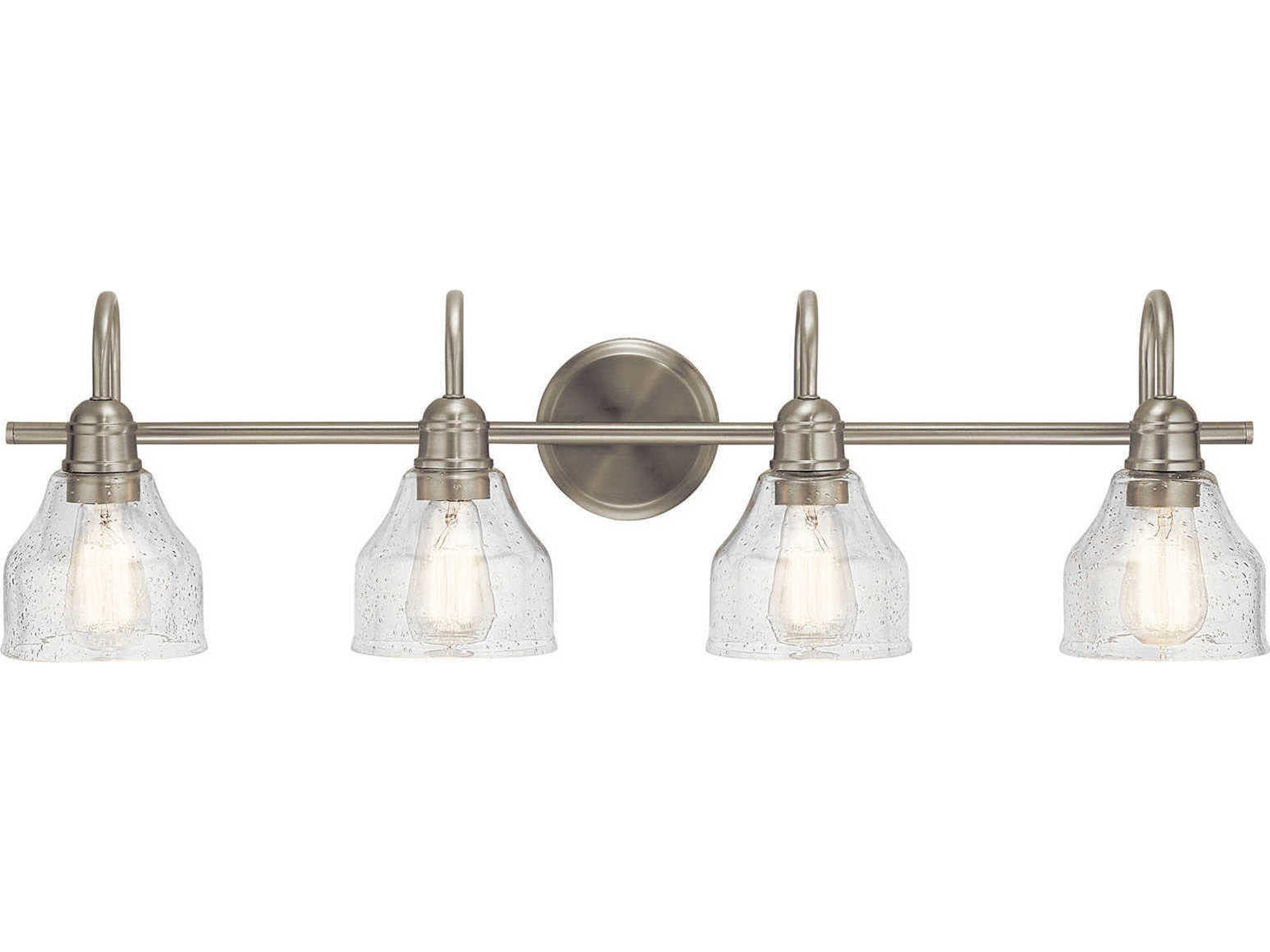 Avery 4-Light Brushed Nickel Glass Vanity Light