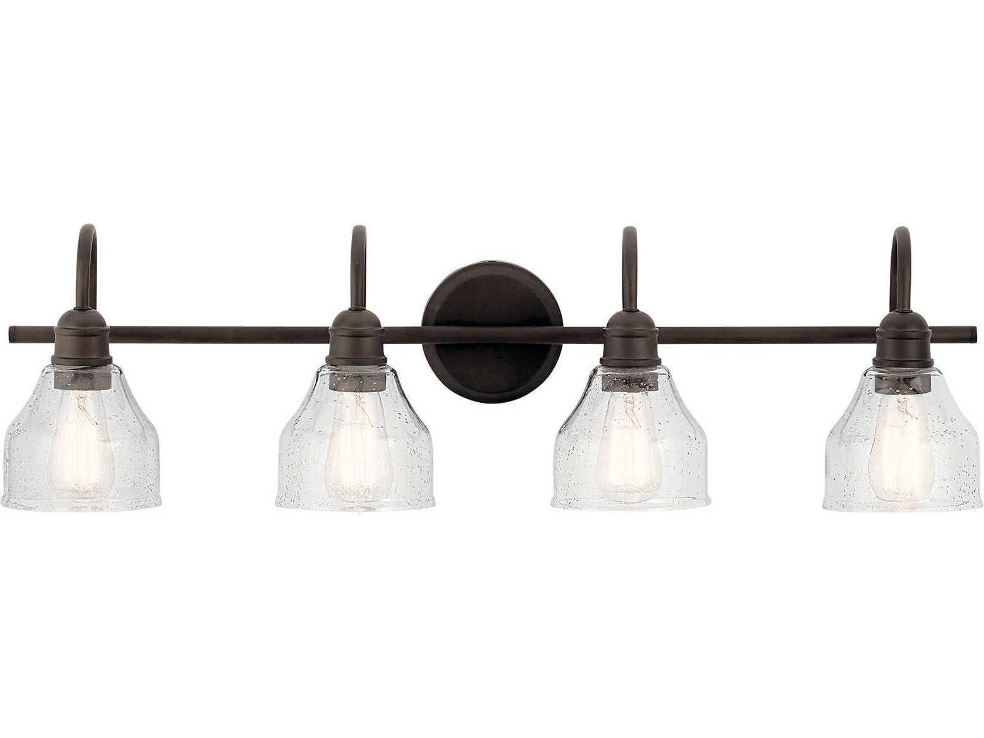 Avery 4-Light Olde Bronze Glass Vanity Light