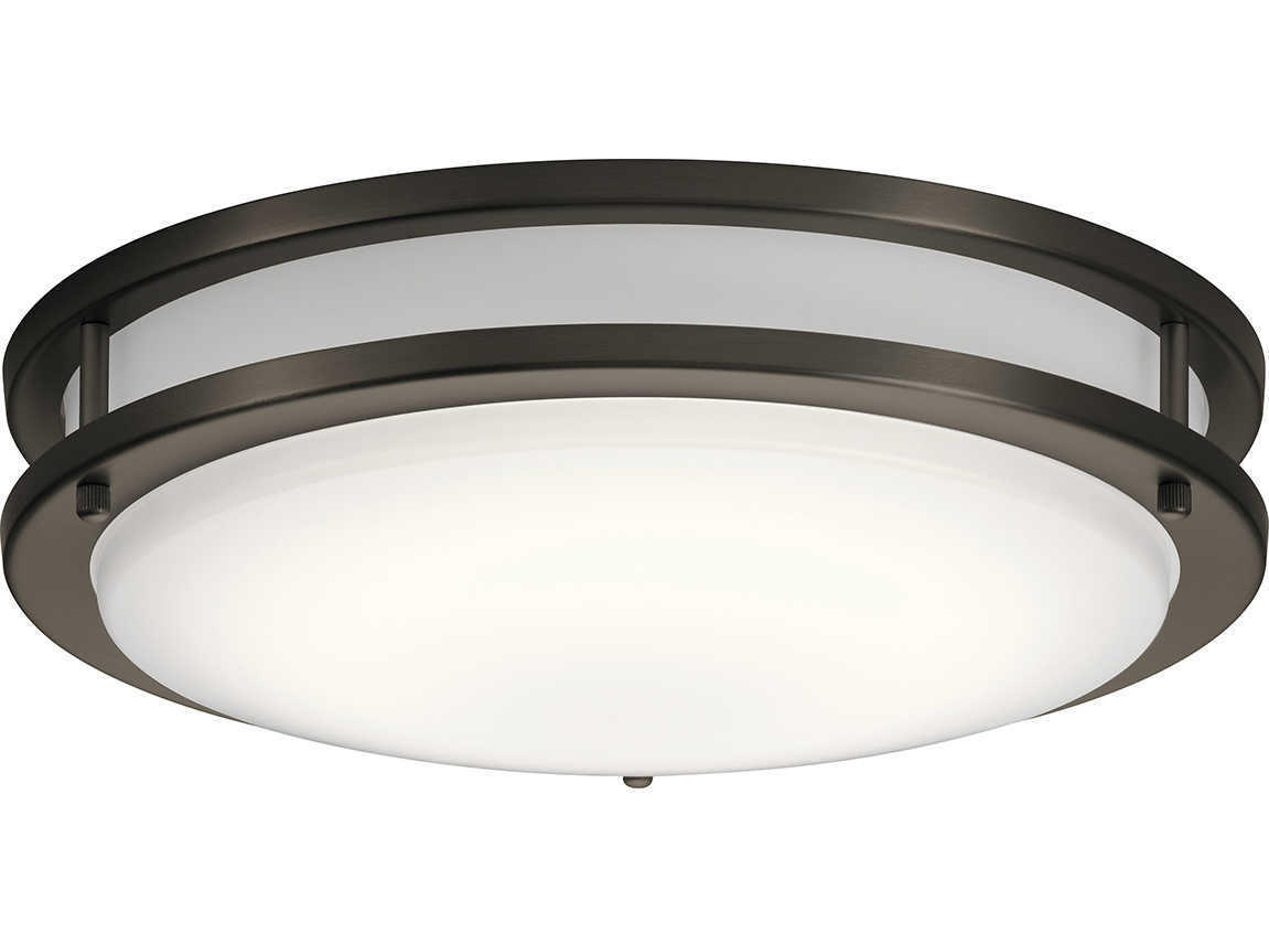 Avon 1-Light Olde Bronze LED Round Flush Mount