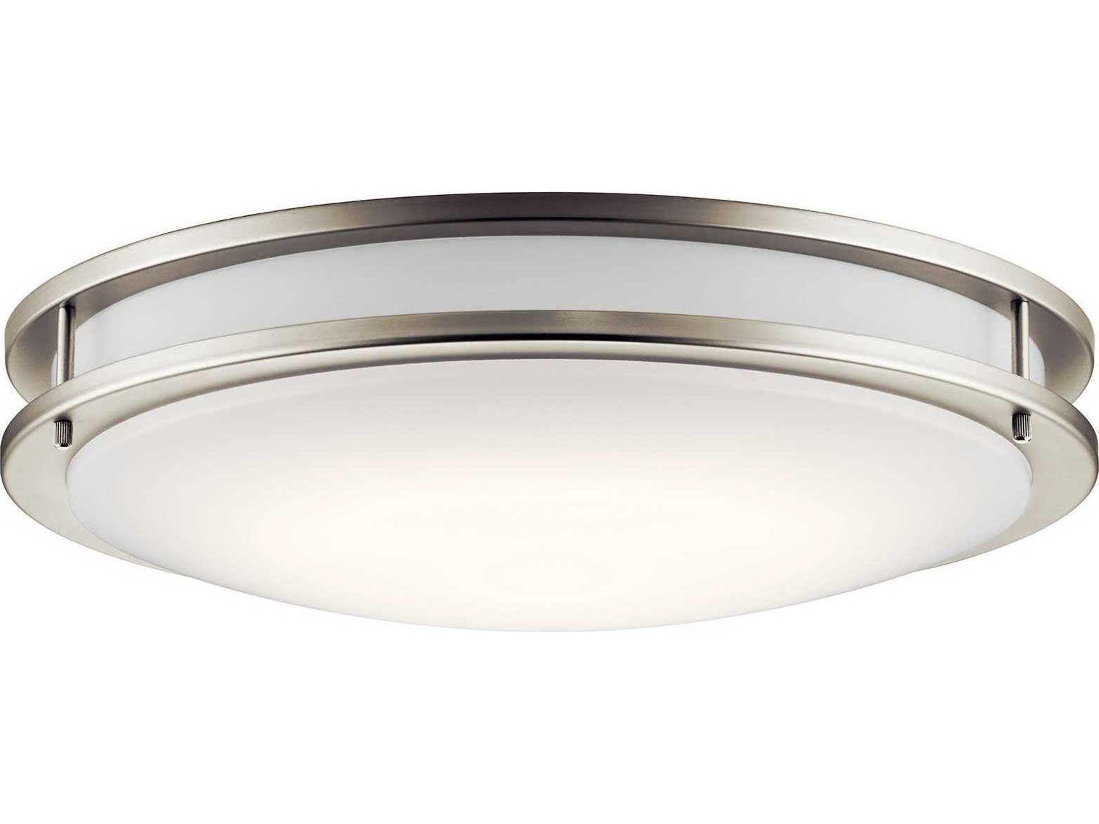 Avon 1-Light Brushed Nickel LED Round Flush Mount